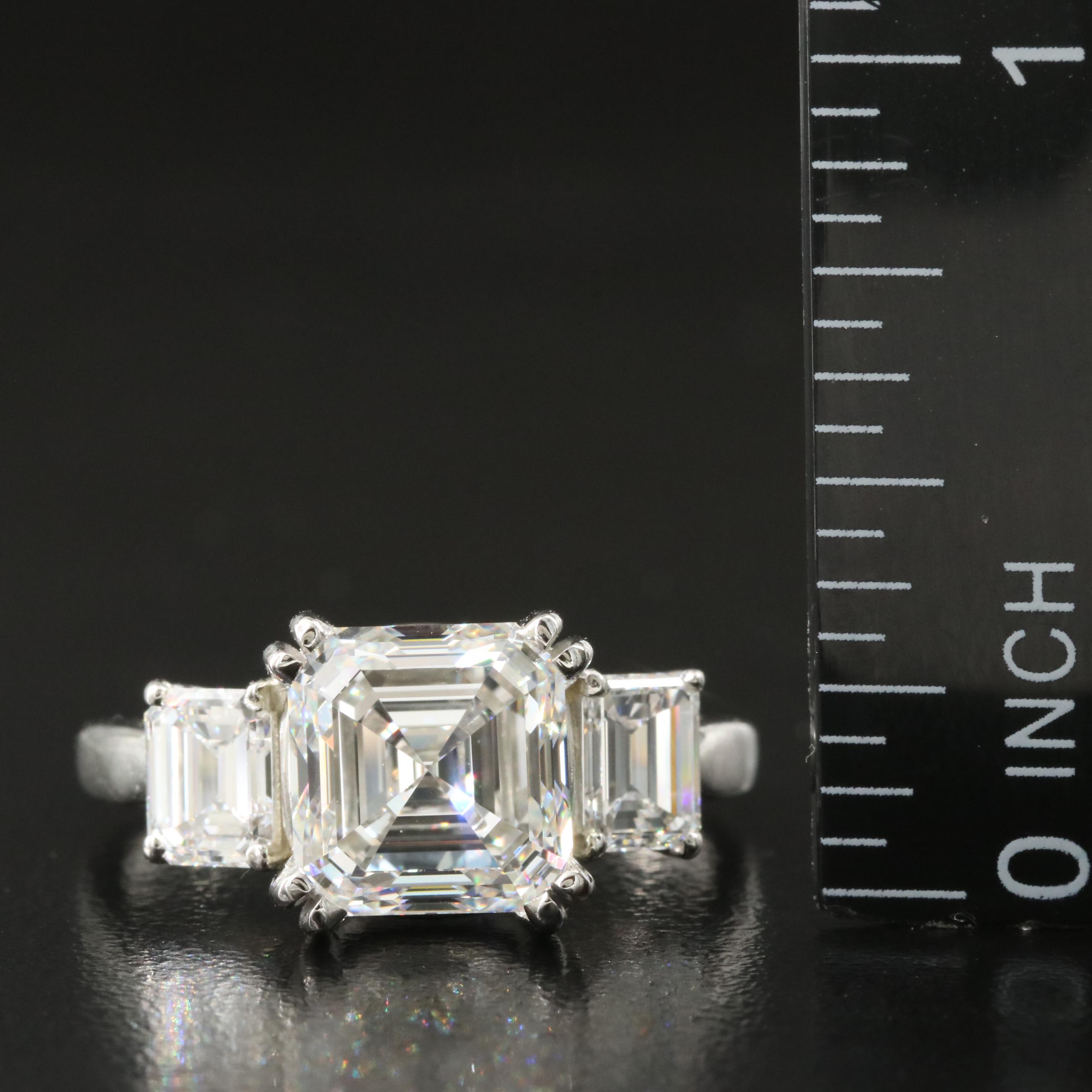 Platinum 5.13 CTW Diamond Ring with GIA Report