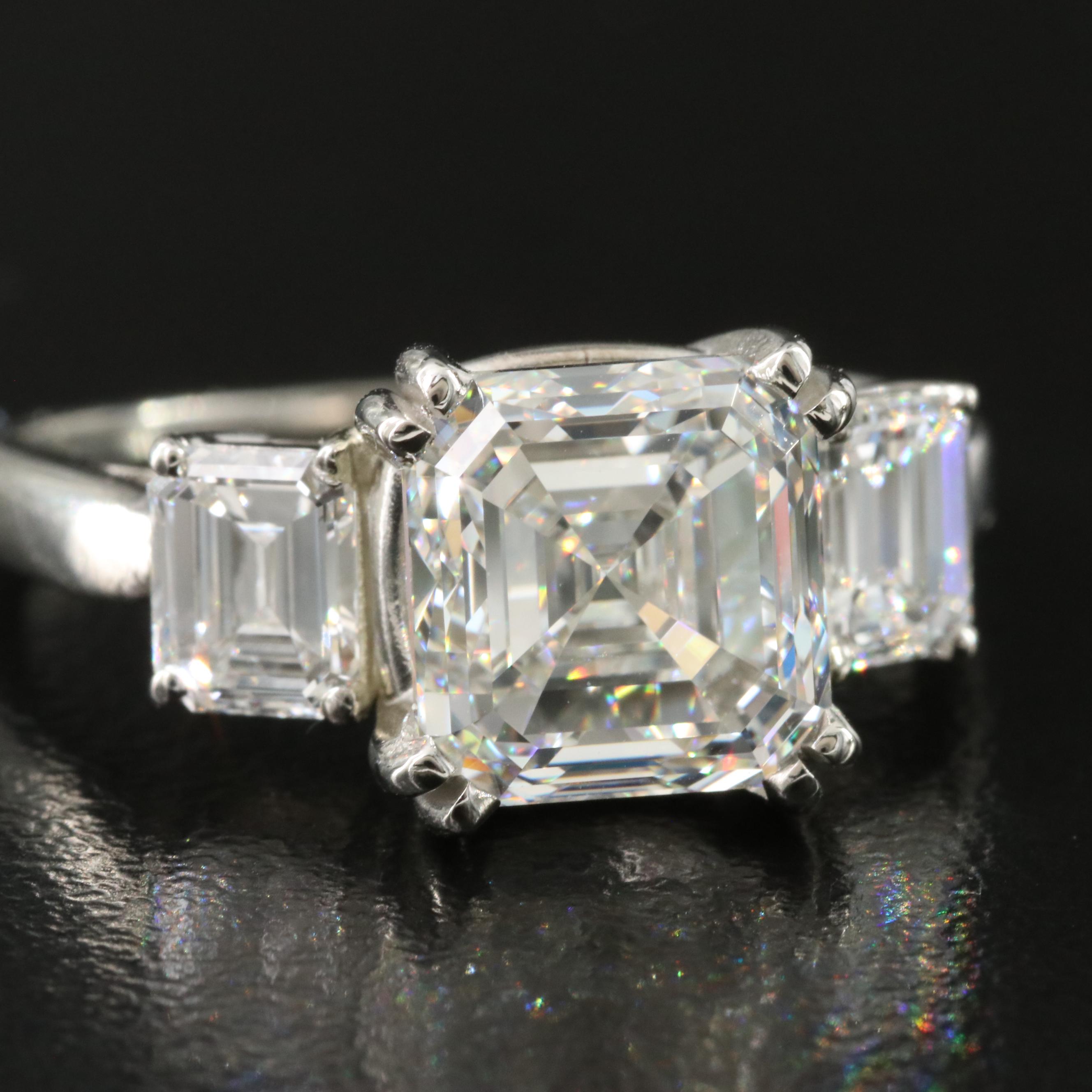 Platinum 5.13 CTW Diamond Ring with GIA Report