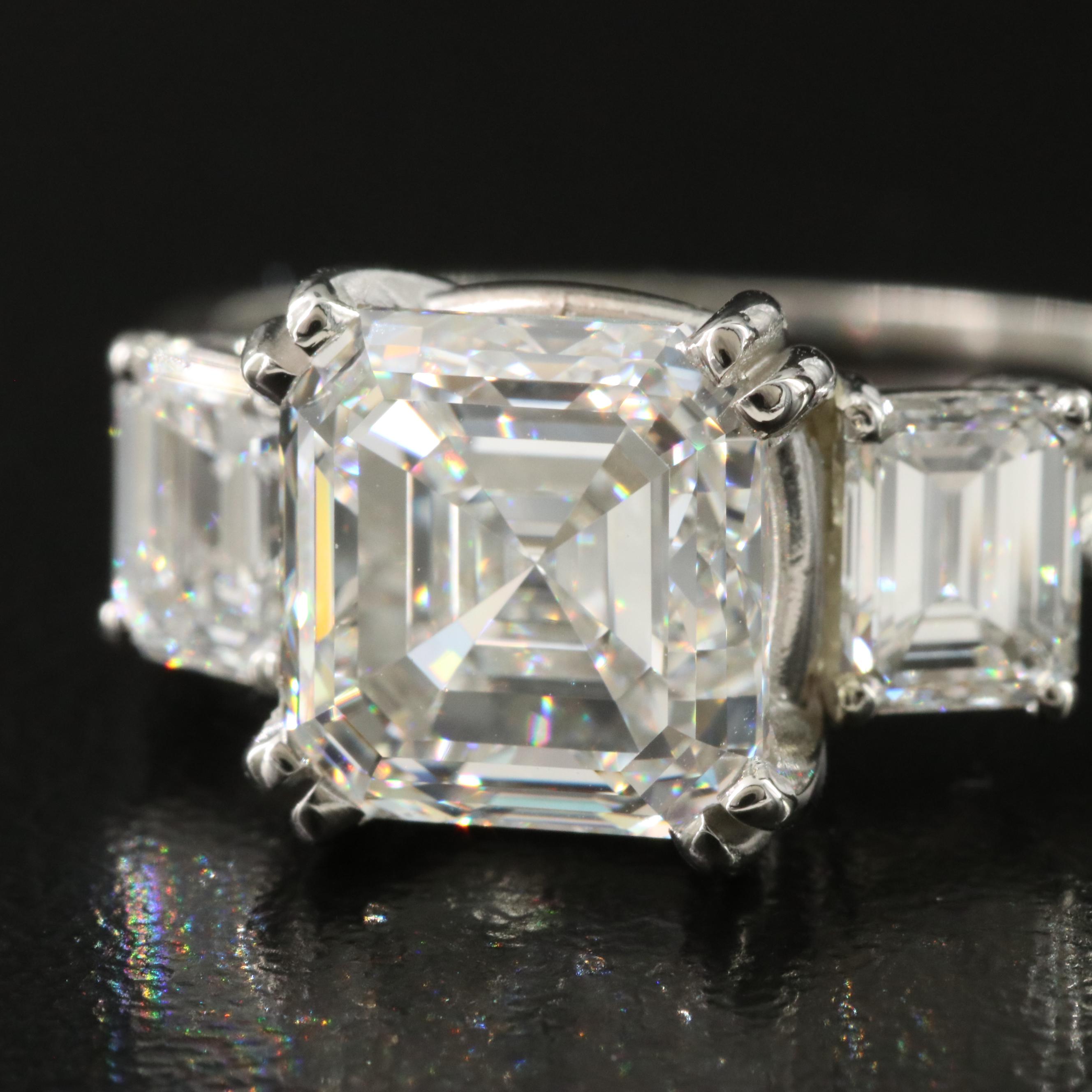 Platinum 5.13 CTW Diamond Ring with GIA Report