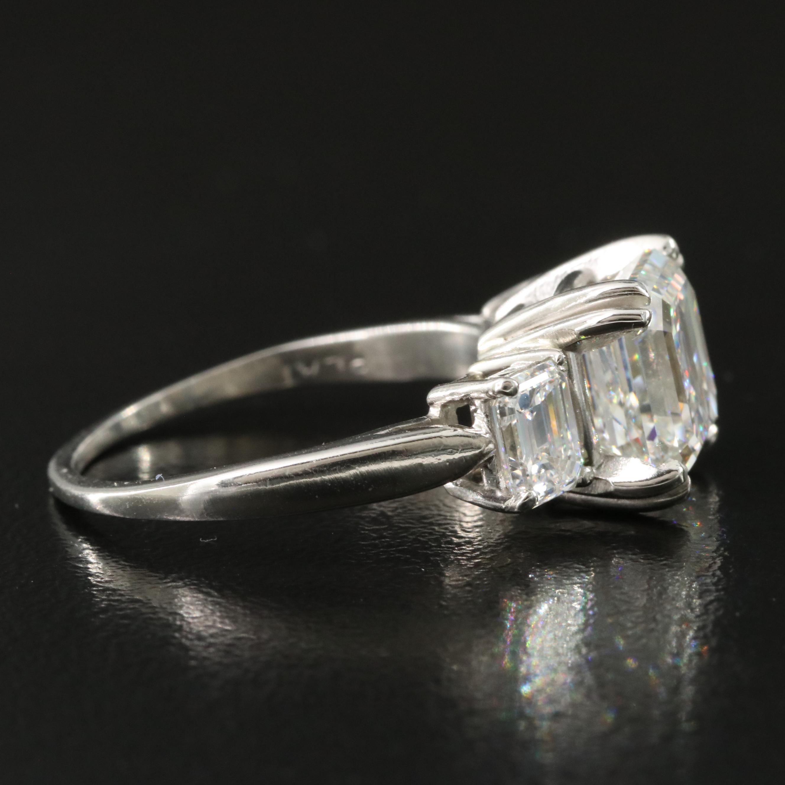 Platinum 5.13 CTW Diamond Ring with GIA Report