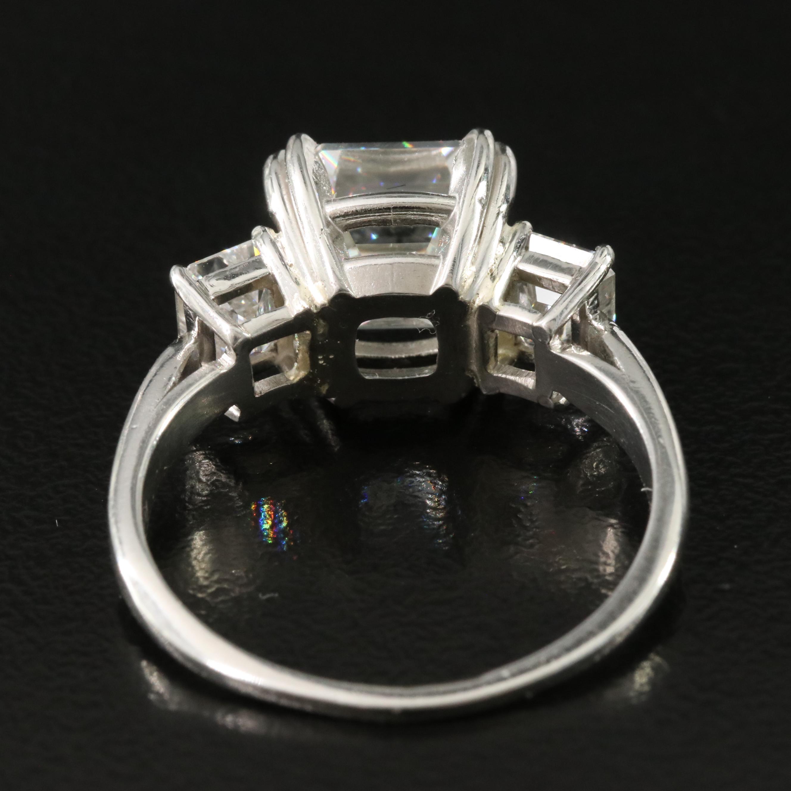 Platinum 5.13 CTW Diamond Ring with GIA Report