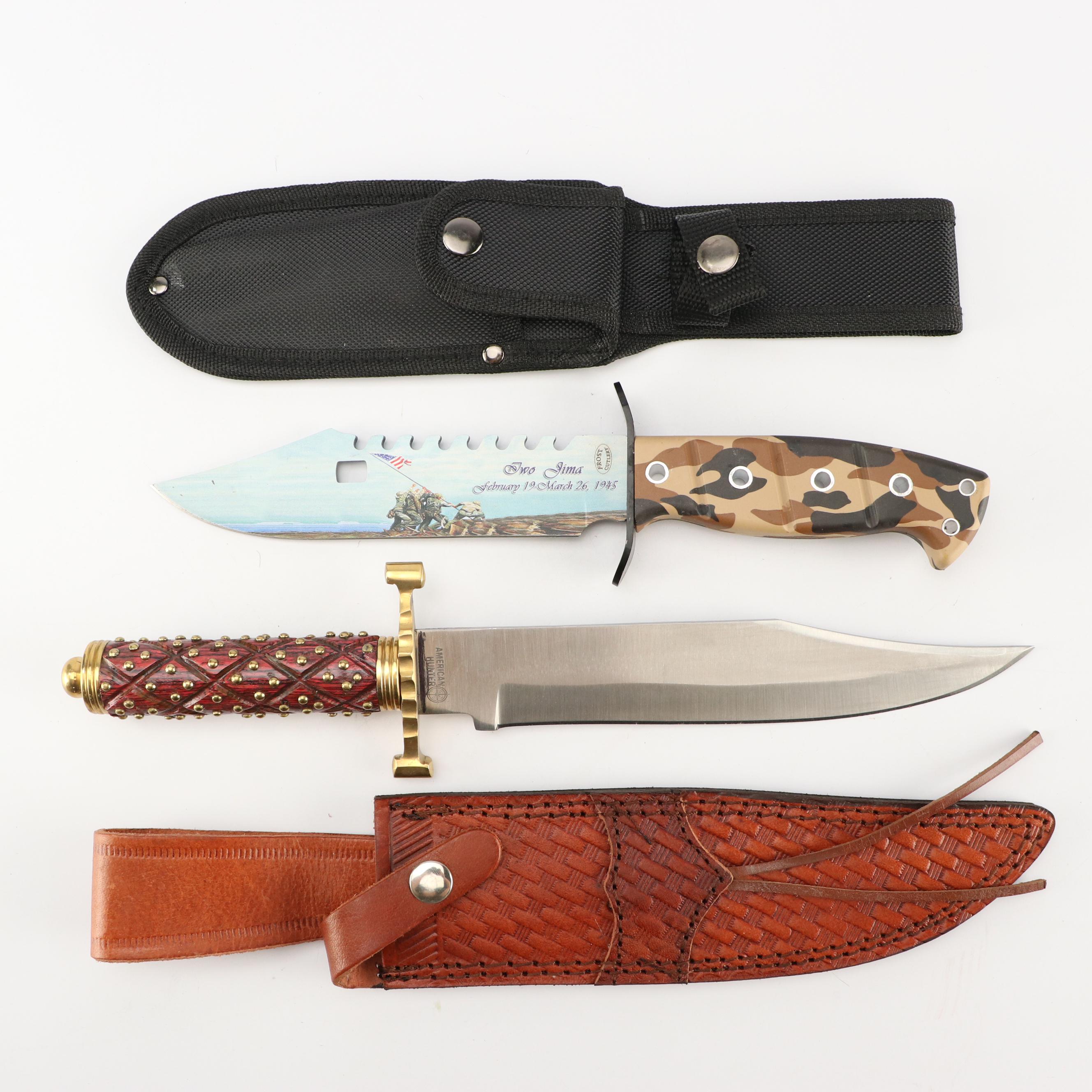 American Hunter and Frost Cutlery Iwo Jima Commemorative Fixed Blade Knives