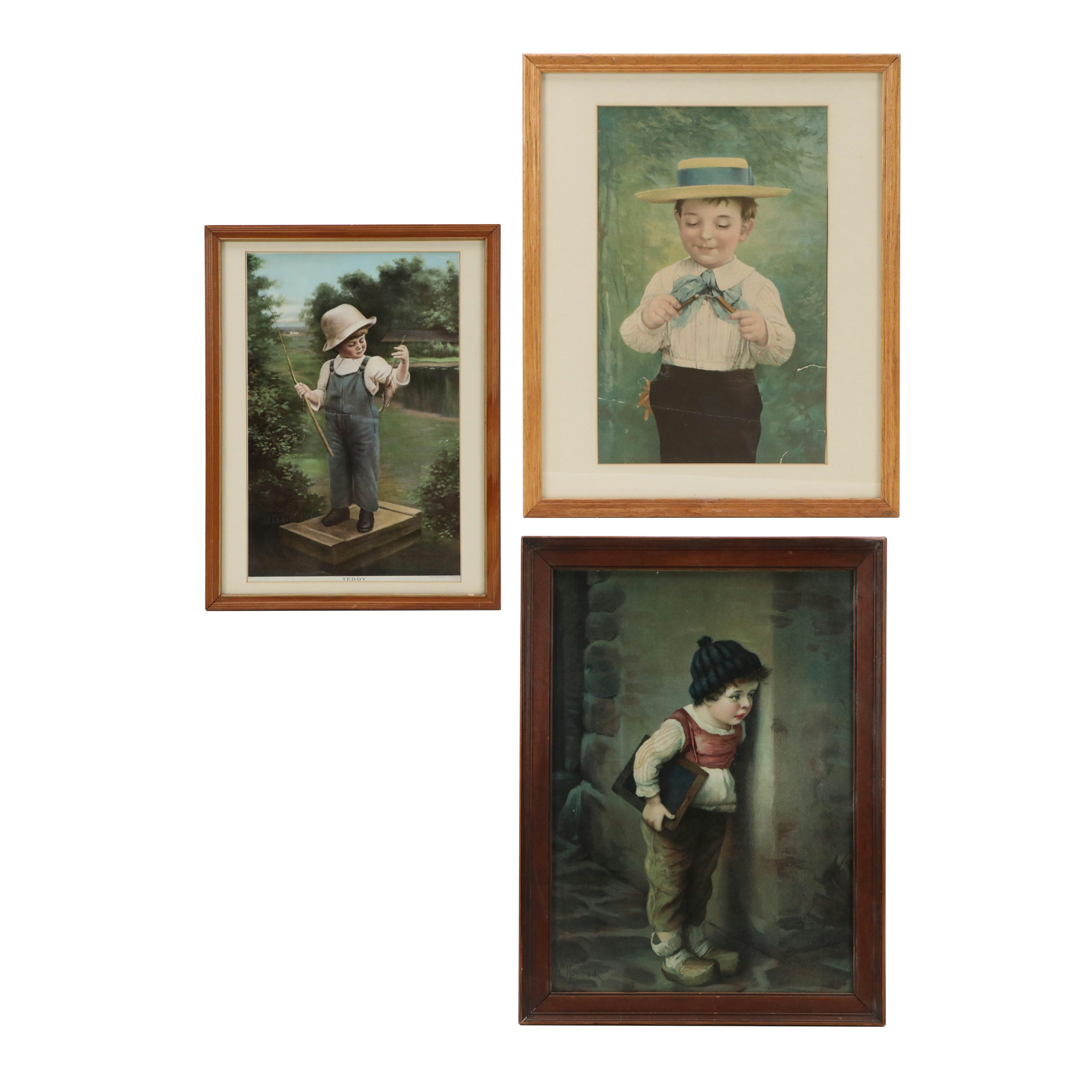 Chromolithograph After Hermann von Kaulbach of Dutch Boy and More