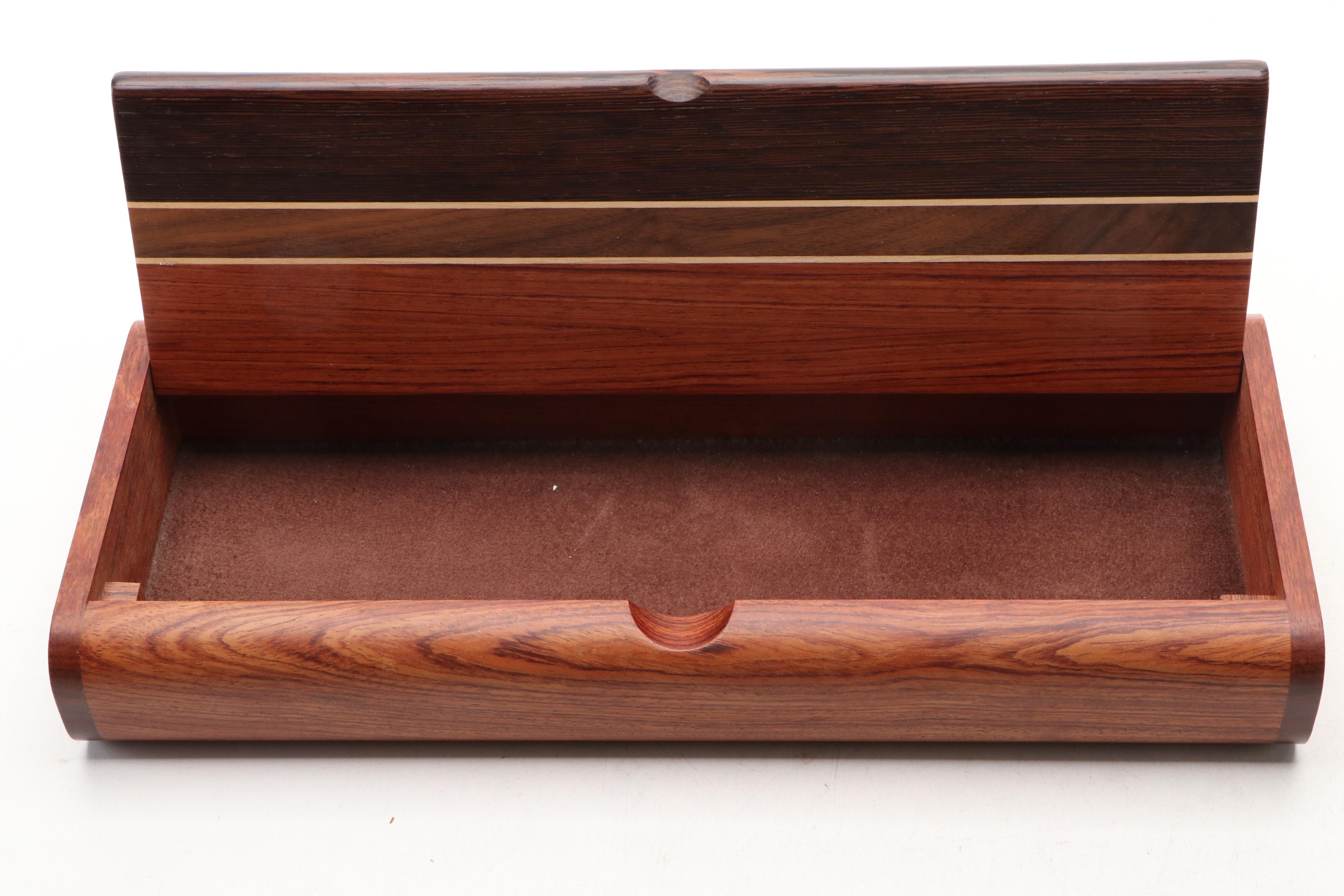 Walnut, Rosewood and Mixed Hardwoods Pen Box