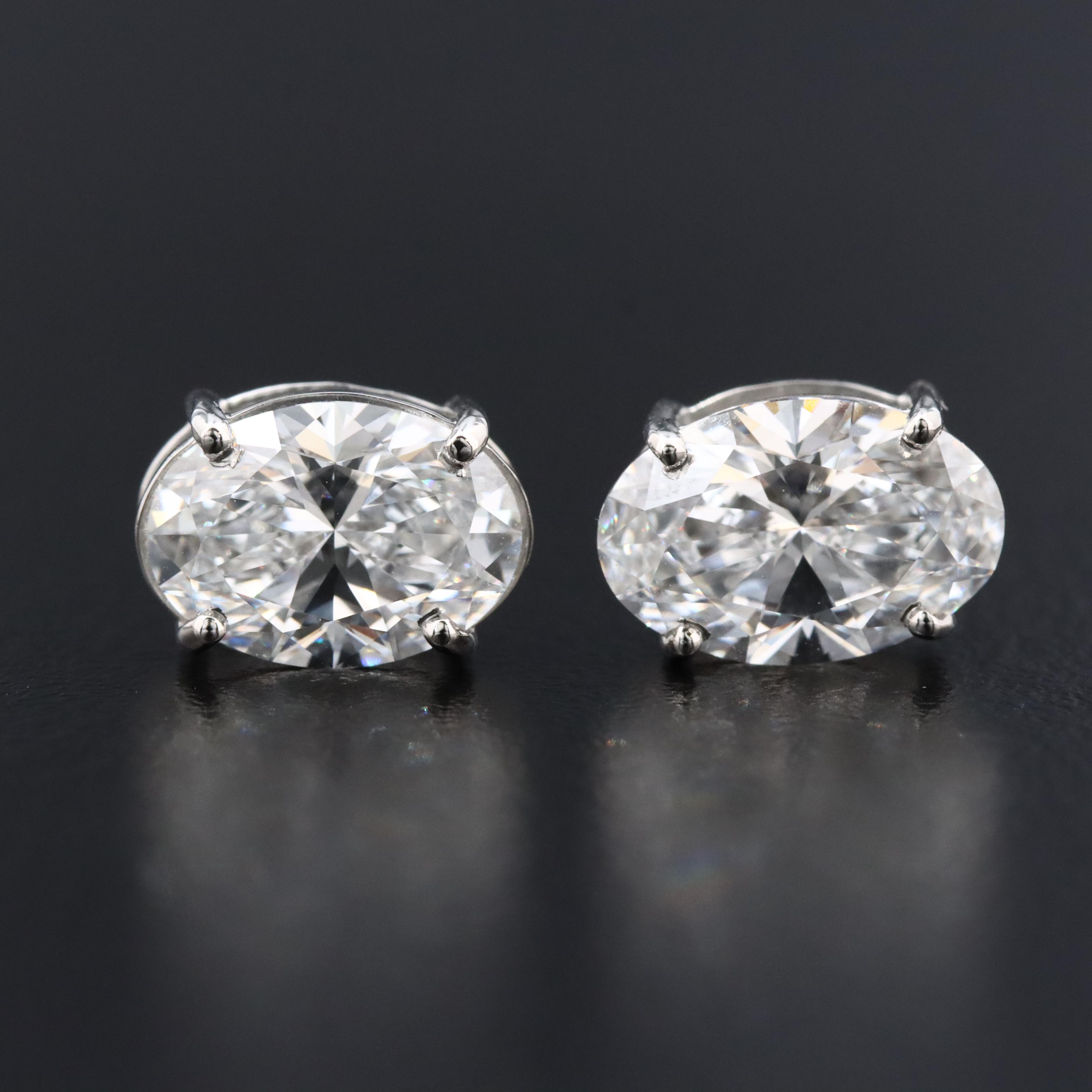 14K 3.20 CTW Lab Grown Diamond Stud Earrings with IGI Reports