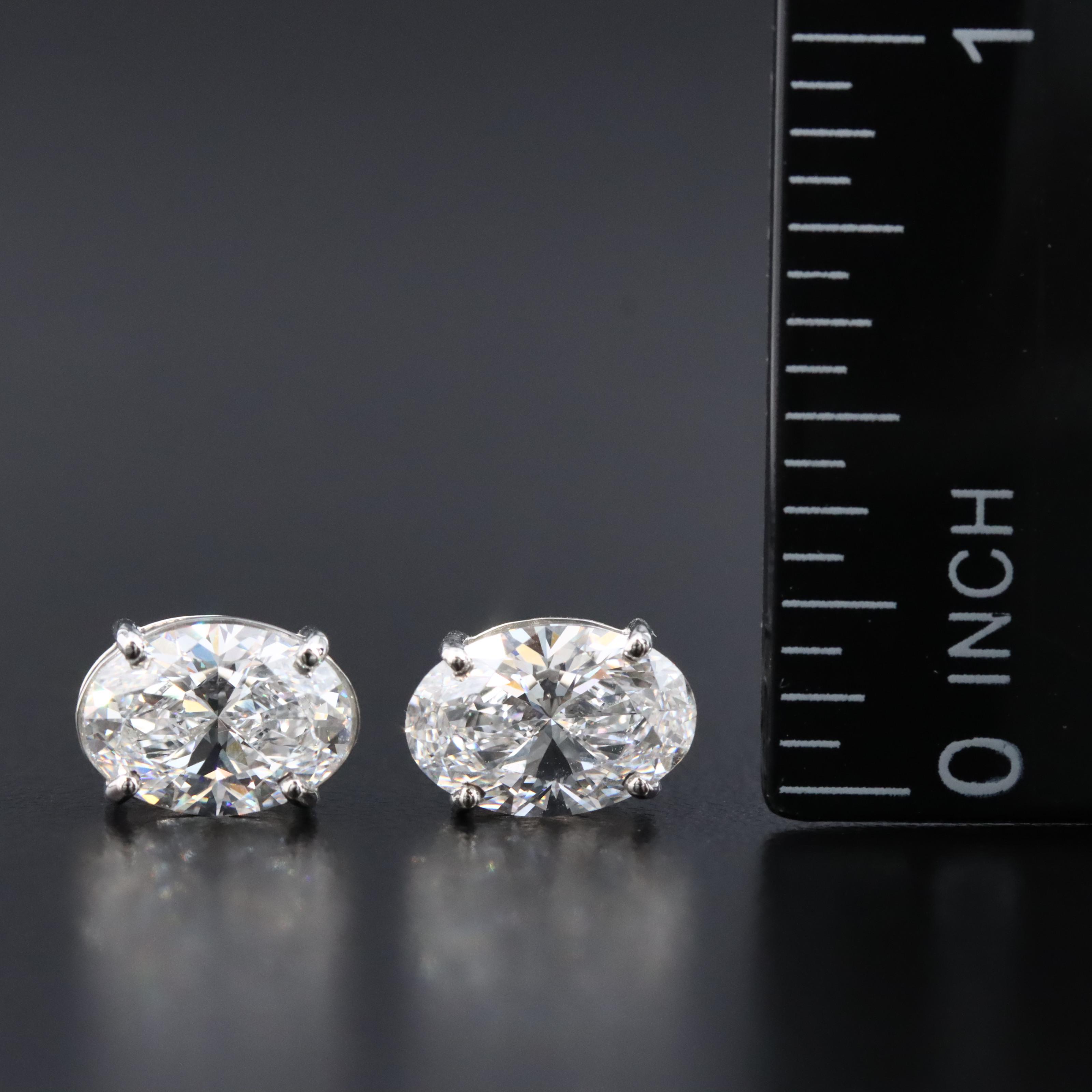 14K 3.20 CTW Lab Grown Diamond Stud Earrings with IGI Reports