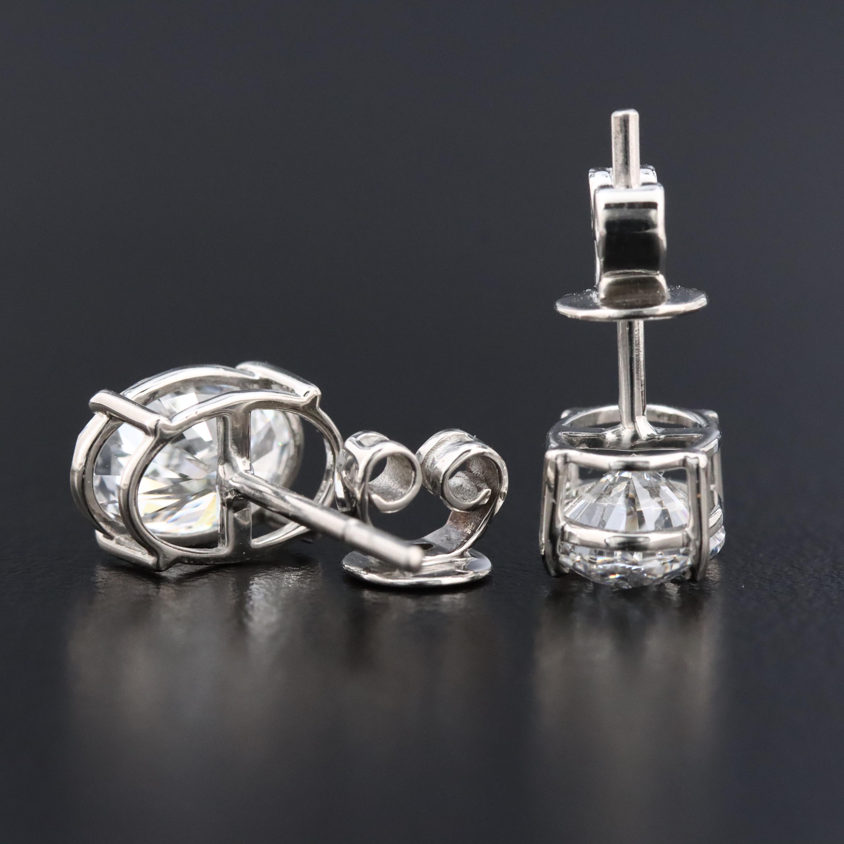 14K 3.20 CTW Lab Grown Diamond Stud Earrings with IGI Reports