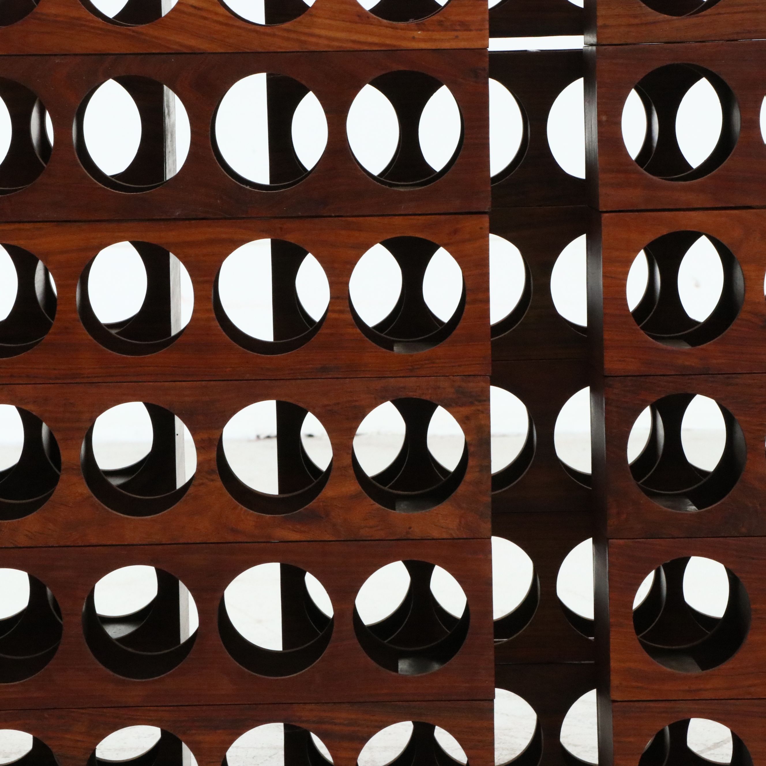 Crate & Barrel Sheesham Wood Stacking or Wall Mount Wine Racks, Large Group