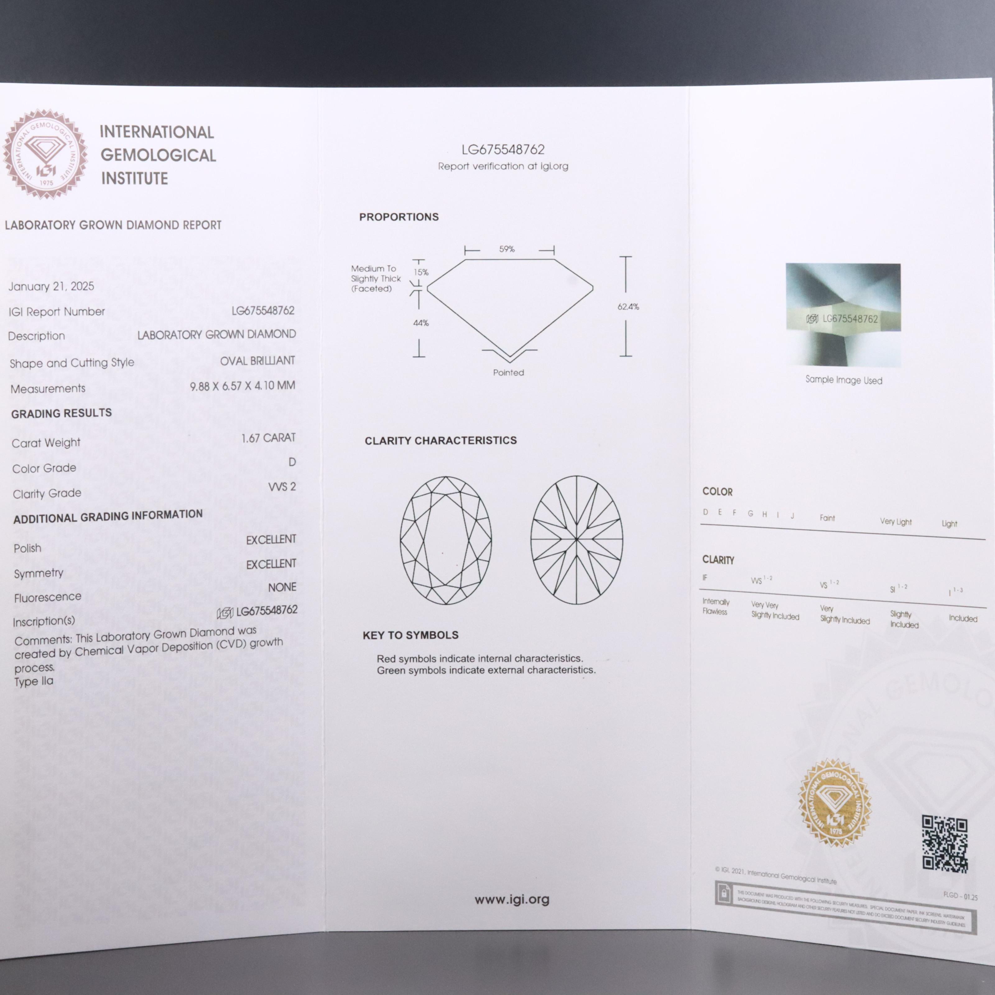 14K 3.20 CTW Lab Grown Diamond Stud Earrings with IGI Reports