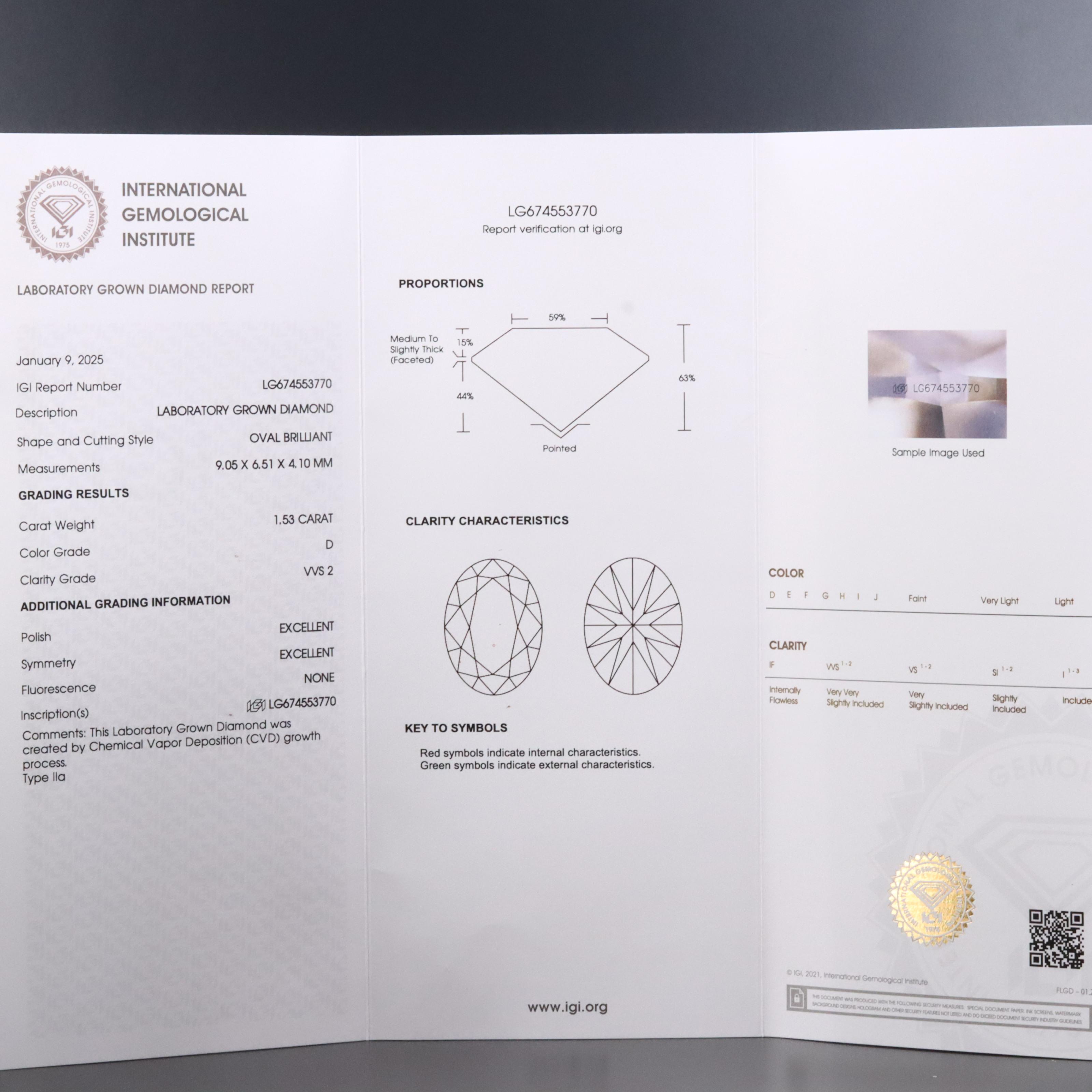 14K 3.20 CTW Lab Grown Diamond Stud Earrings with IGI Reports