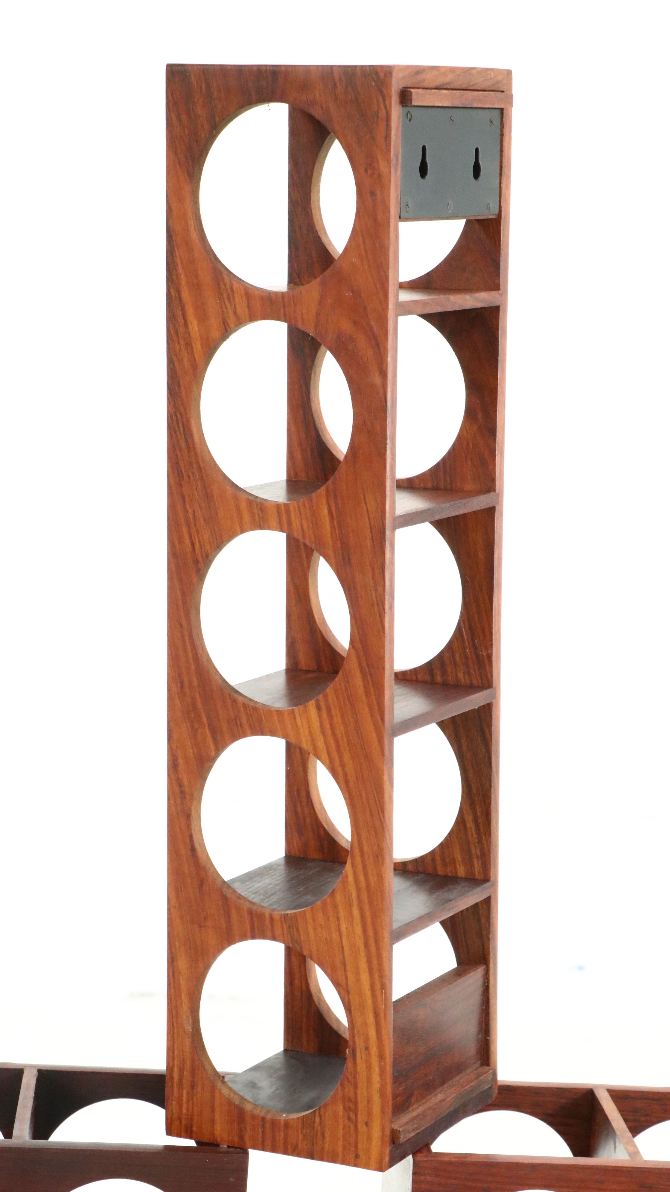Crate & Barrel Sheesham Wood Stacking or Wall Mount Wine Racks, Large Group
