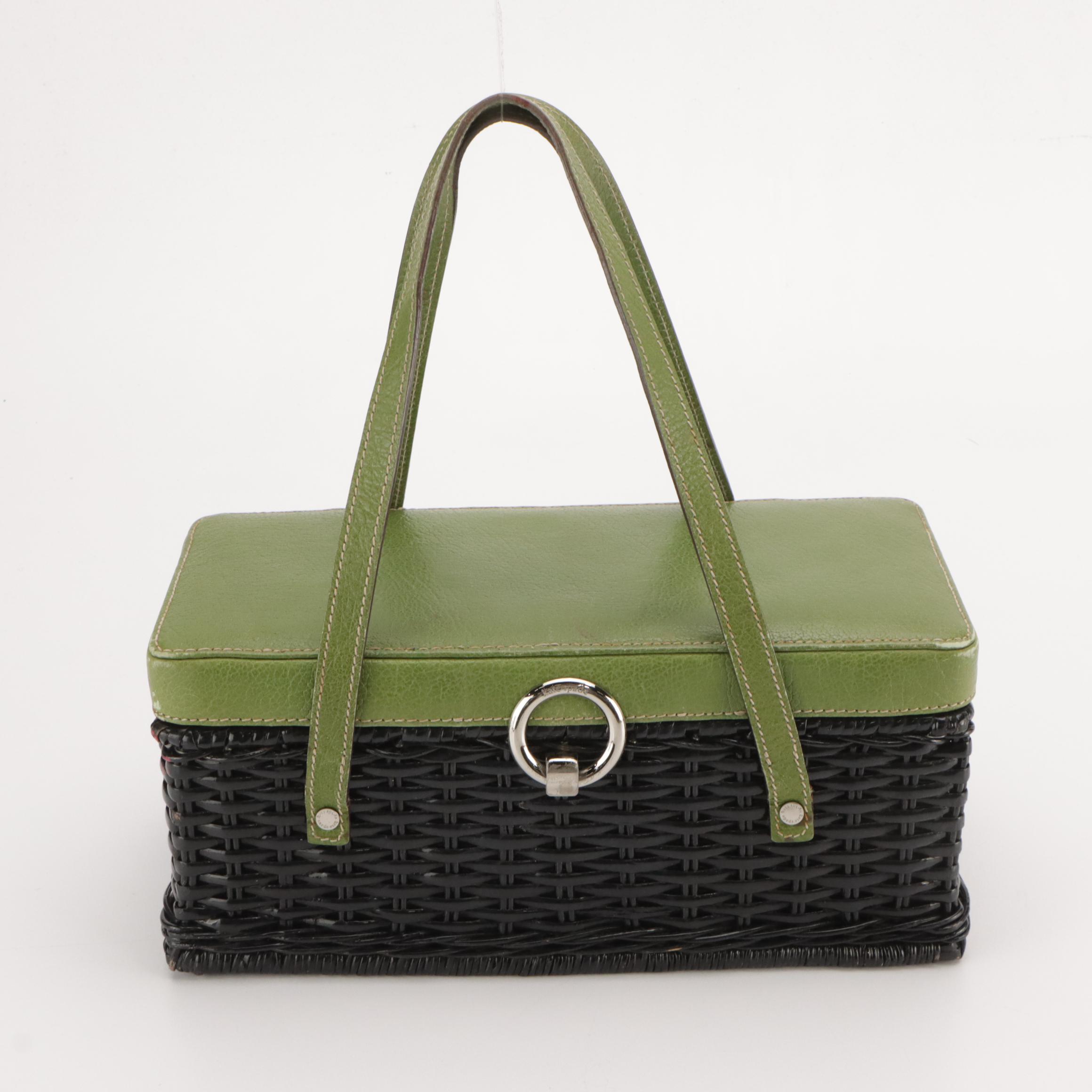 Kate Spade Wicker Basket Purse and Anteprima Wirebag Tote with Pouch
