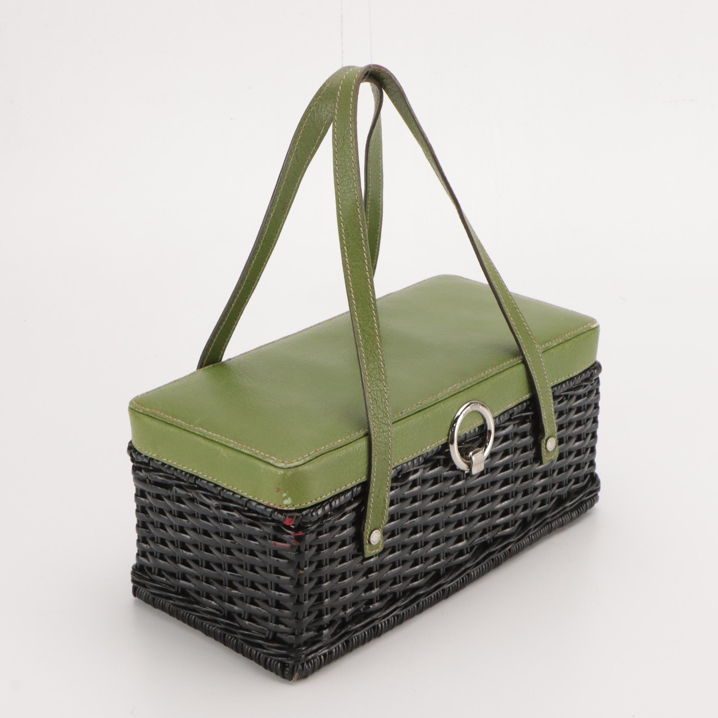Kate Spade Wicker Basket Purse and Anteprima Wirebag Tote with Pouch
