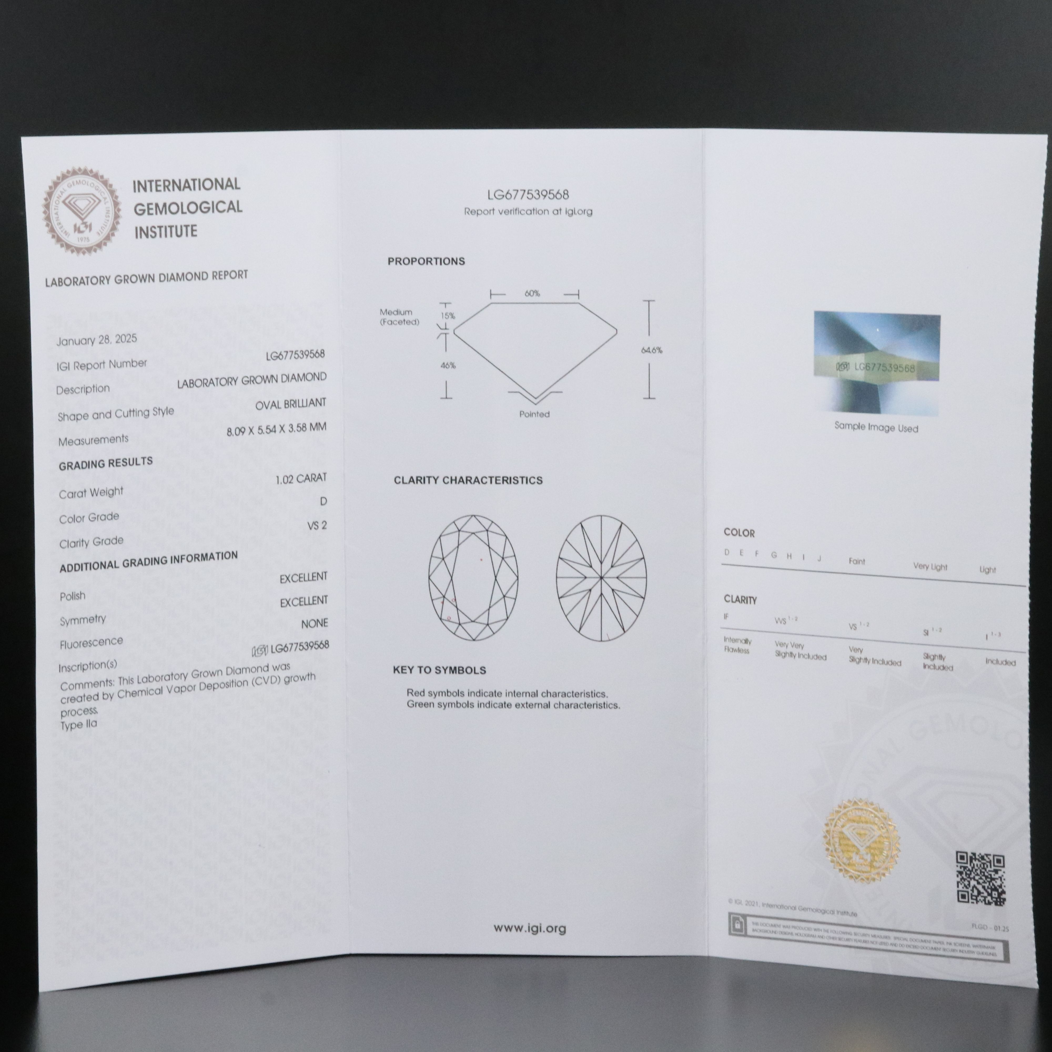 Platinum 2.03 CTW Lab Grown Diamond Stud Earrings with IGI Reports