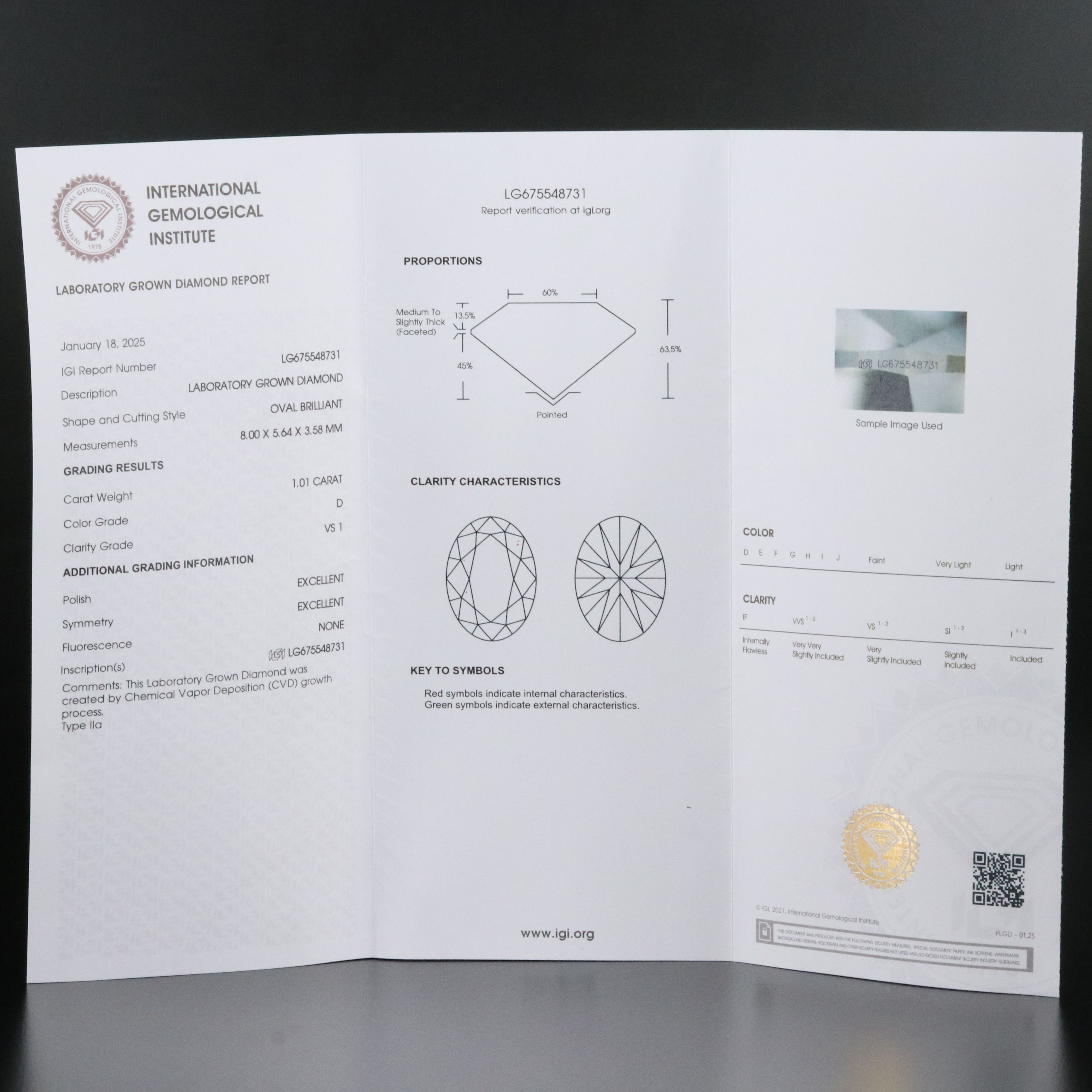 Platinum 2.03 CTW Lab Grown Diamond Stud Earrings with IGI Reports