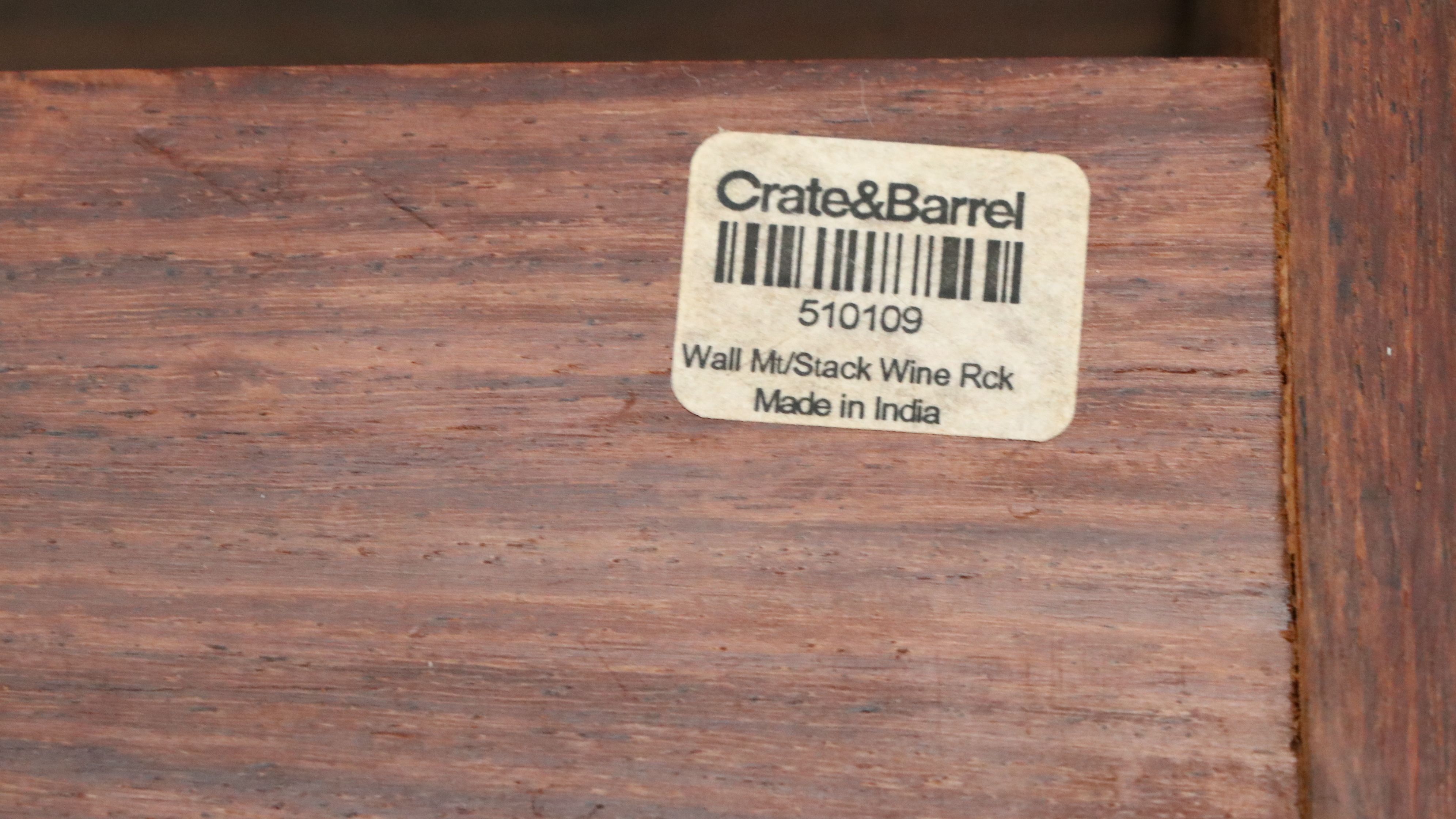 Crate & Barrel Sheesham Wood Stacking or Wall Mount Wine Racks, Large Group