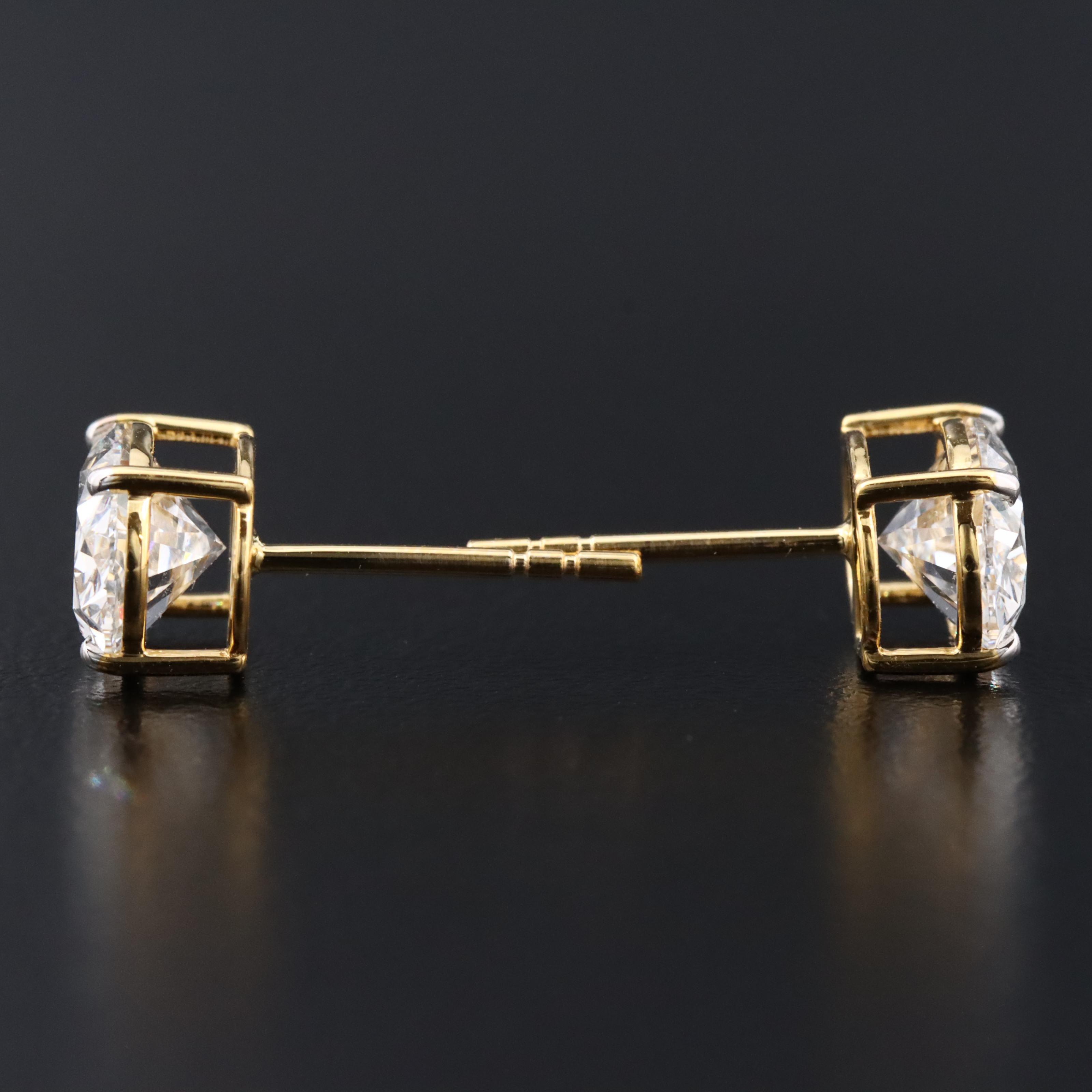 14K 3.30 CTW Lab Grown Diamond Stud Earrings with IGI Reports