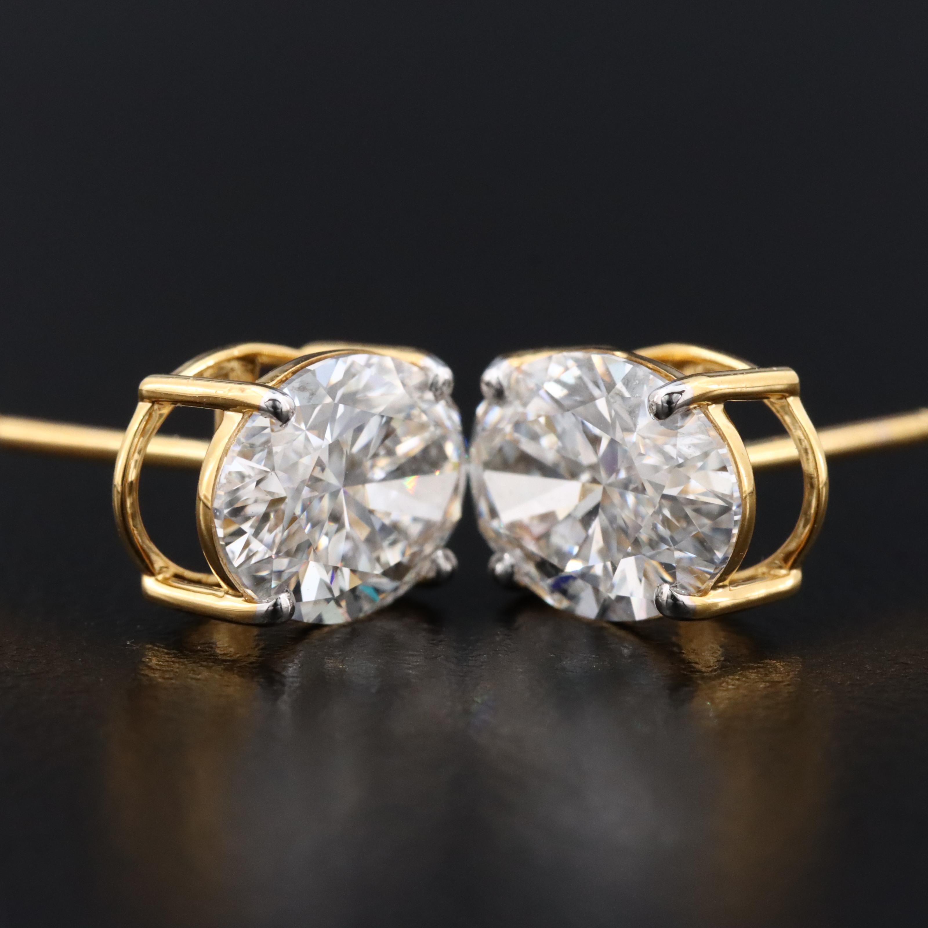 14K 3.30 CTW Lab Grown Diamond Stud Earrings with IGI Reports