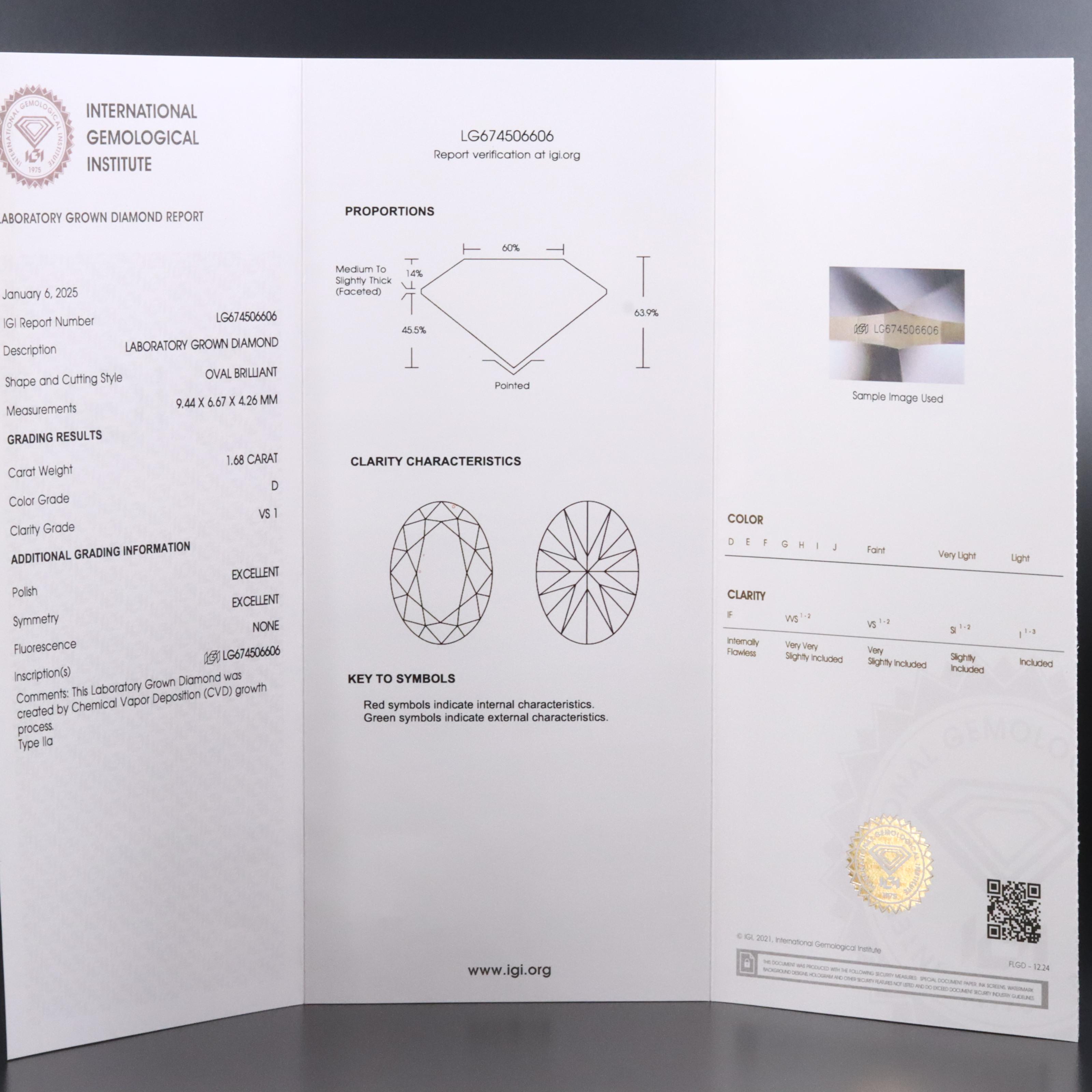 14K 3.30 CTW Lab Grown Diamond Stud Earrings with IGI Reports