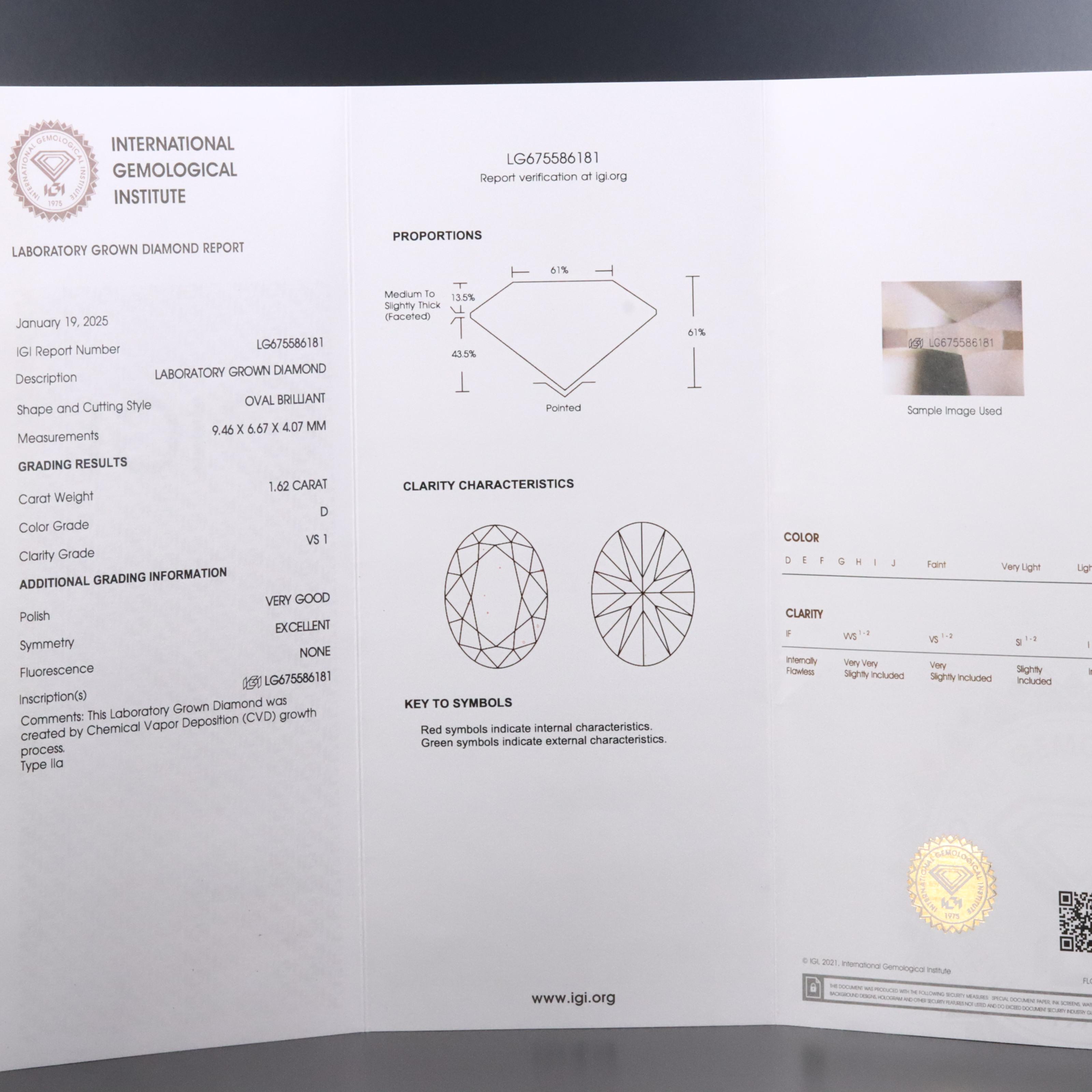 14K 3.30 CTW Lab Grown Diamond Stud Earrings with IGI Reports