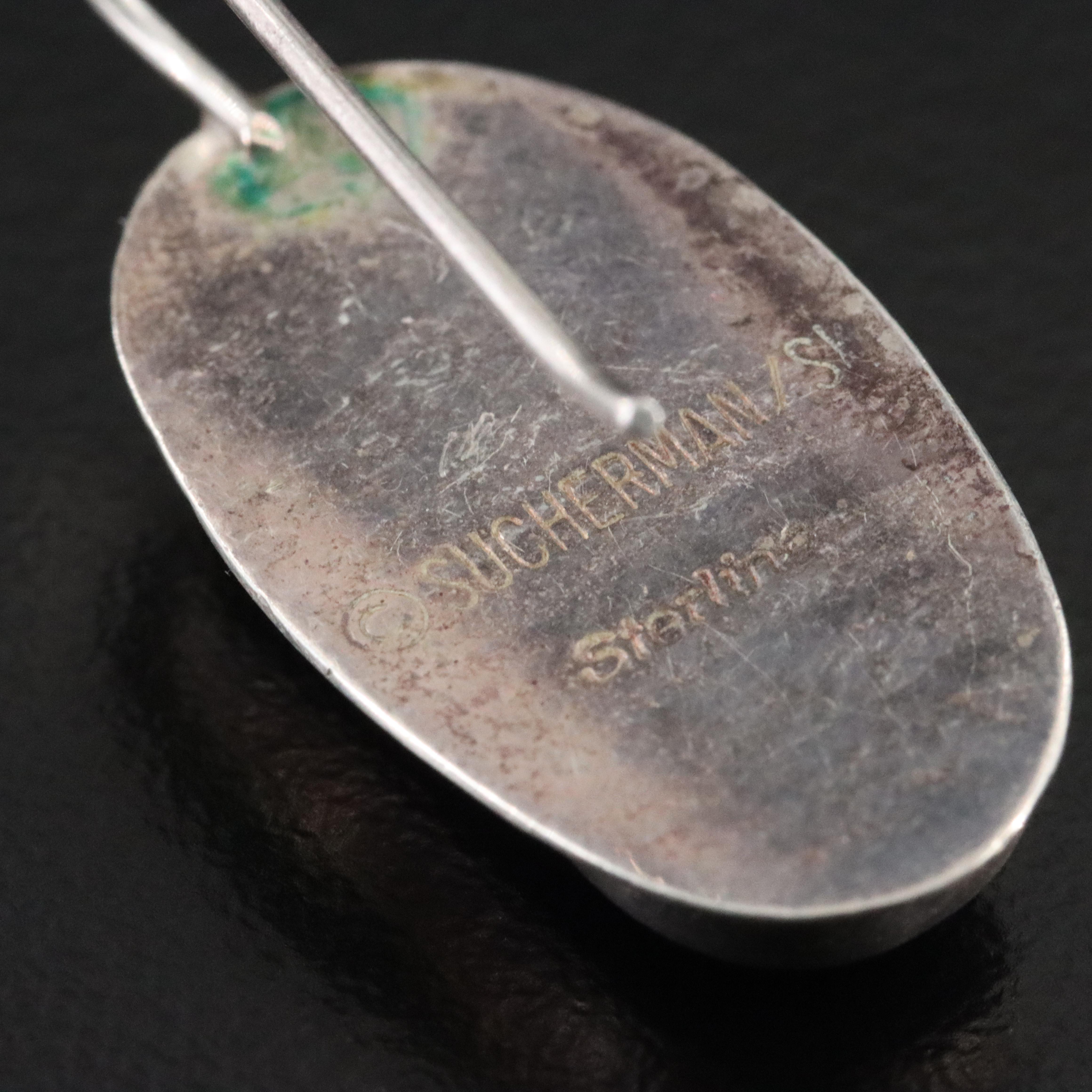 Barbara Sucherman Sterling Dichroic Glass Earrings