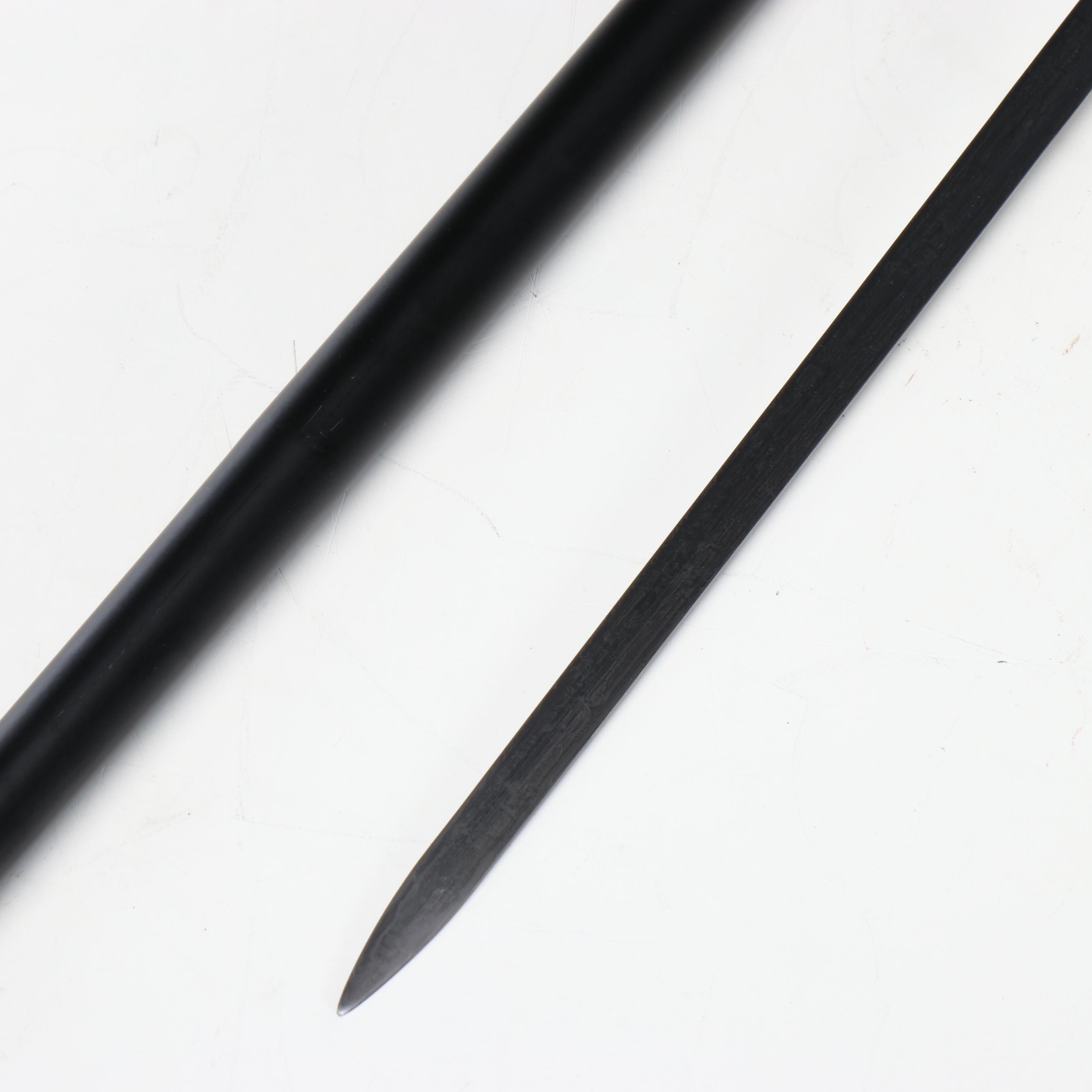 Two-Toned Embossed Acanthus Leaf Handle Sword Cane