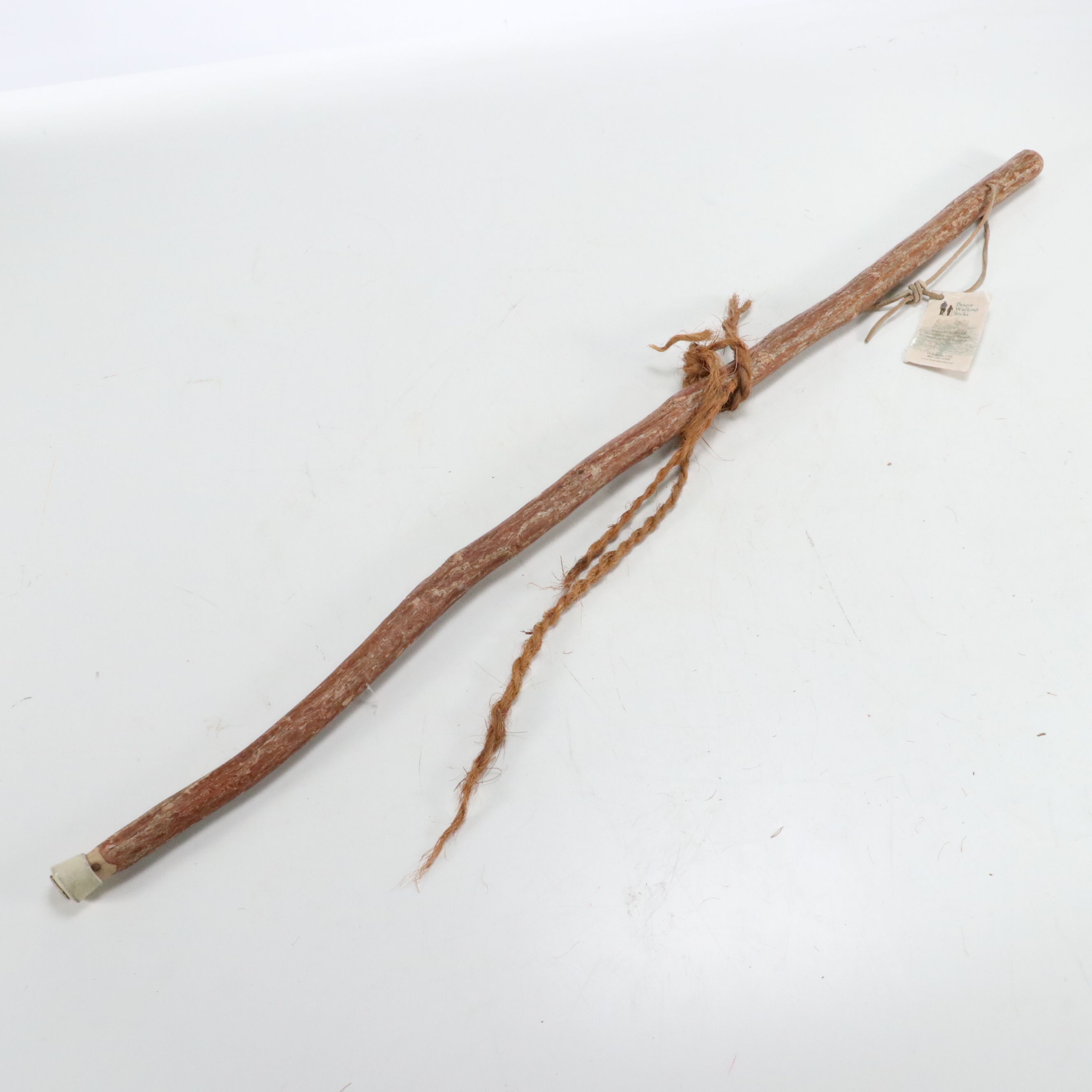 Bark Quiver with Wood Walking Sticks, Feathers and Log Slab