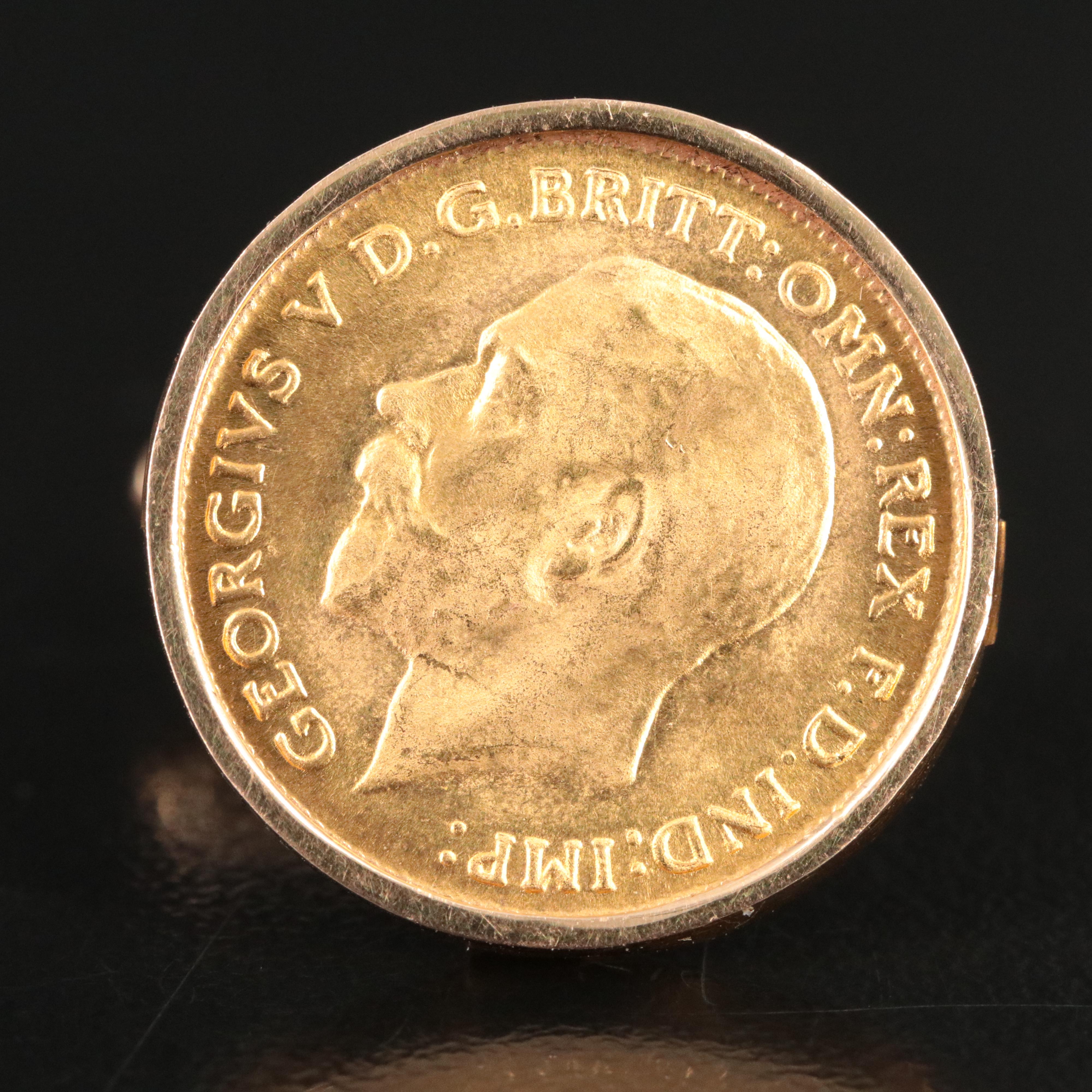 18K Cufflinks with 1912 British Gold Half Sovereigns