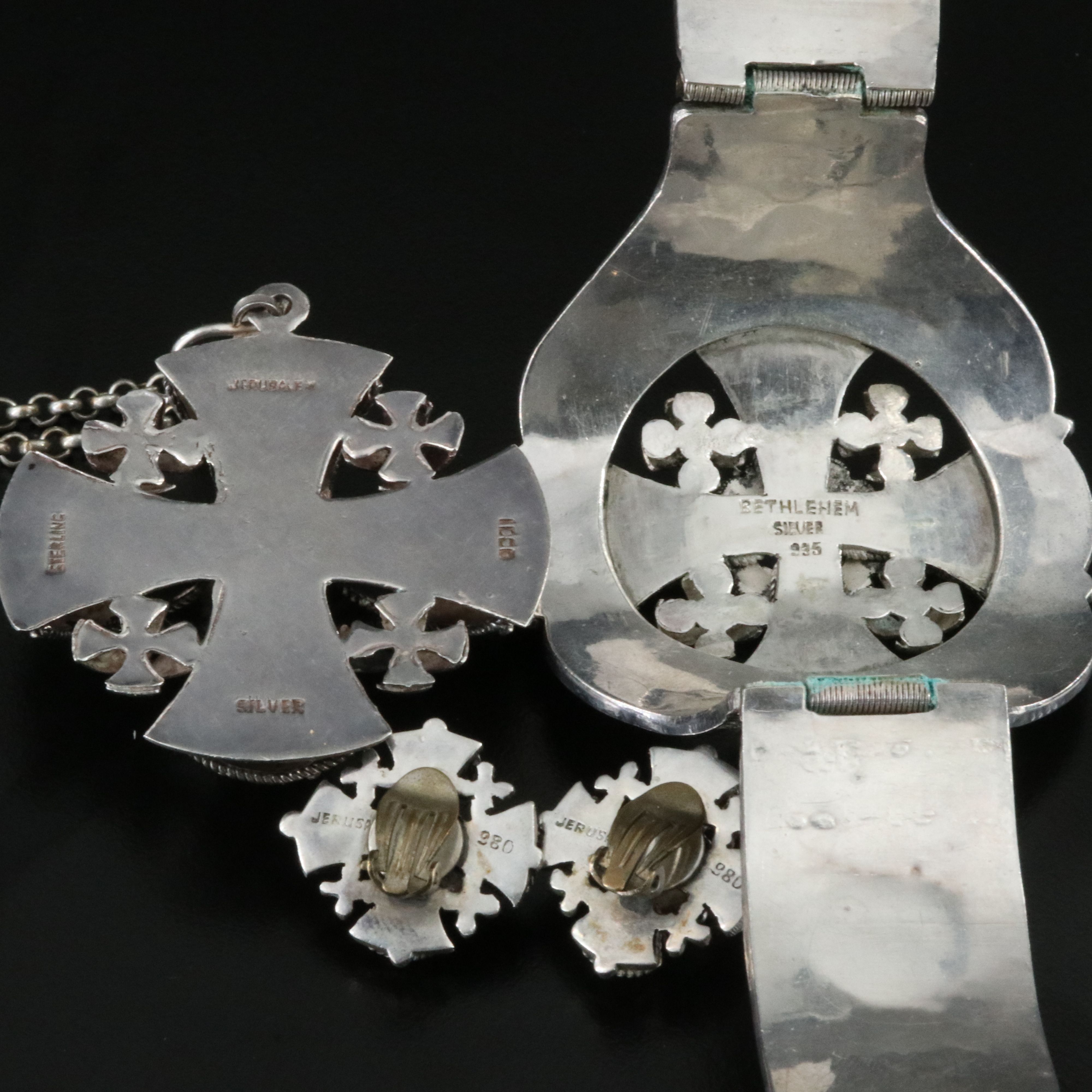 Sterling Sapphire Necklace, Bracelet and Earrings