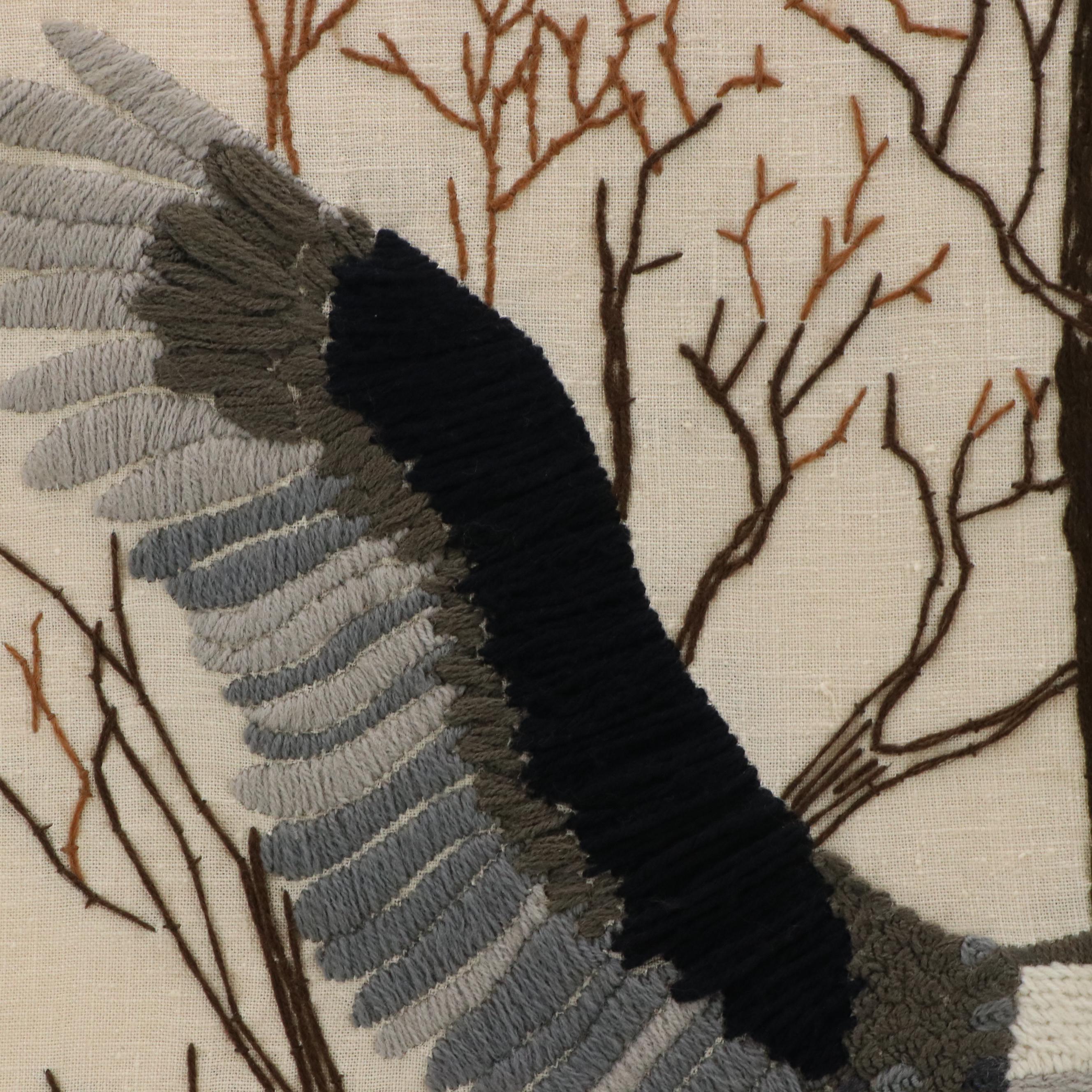 Sue White Handmade Embroidery of Bald Eagle