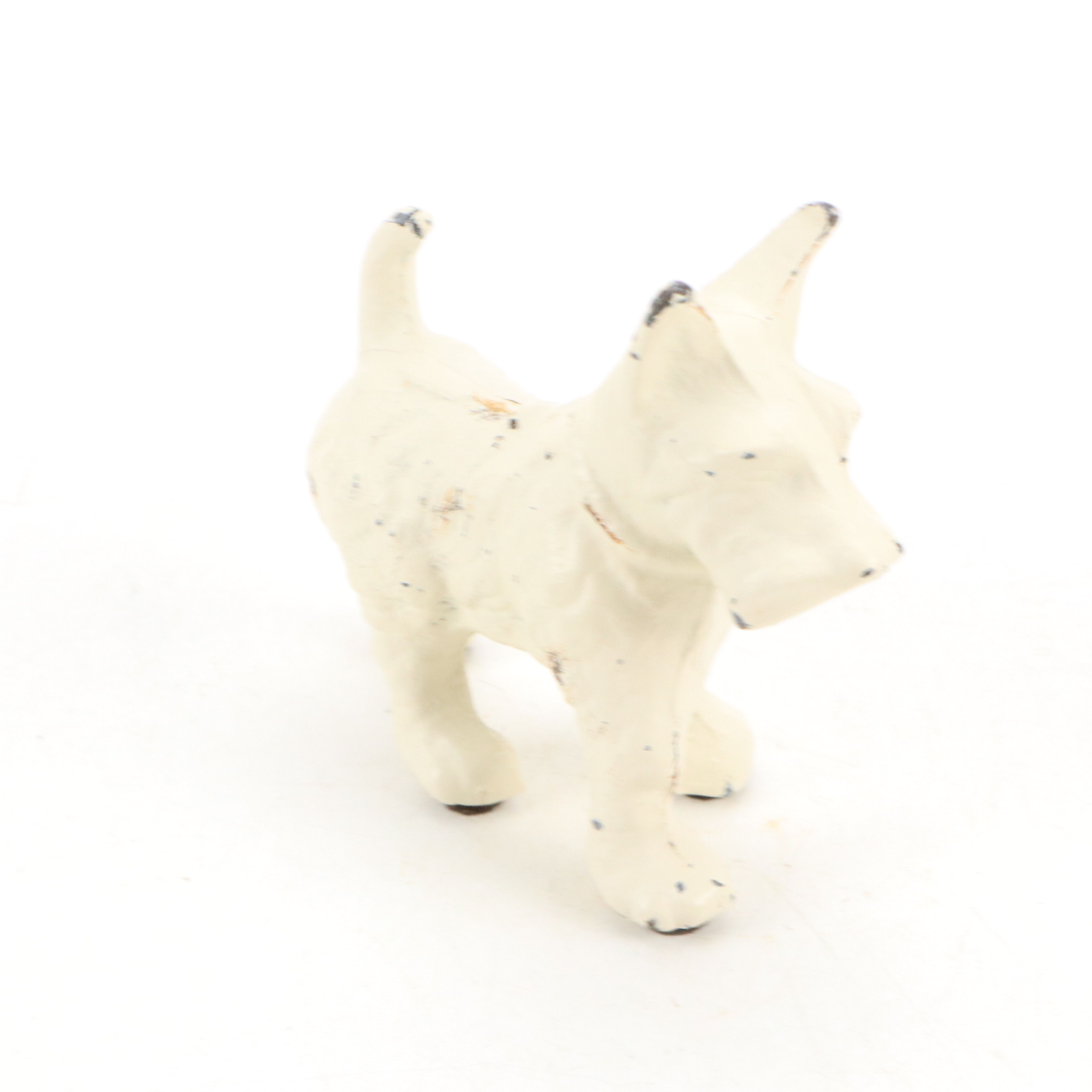 Cast Metal Scottish Terrier Doorstops with Sitting Boxer Dog