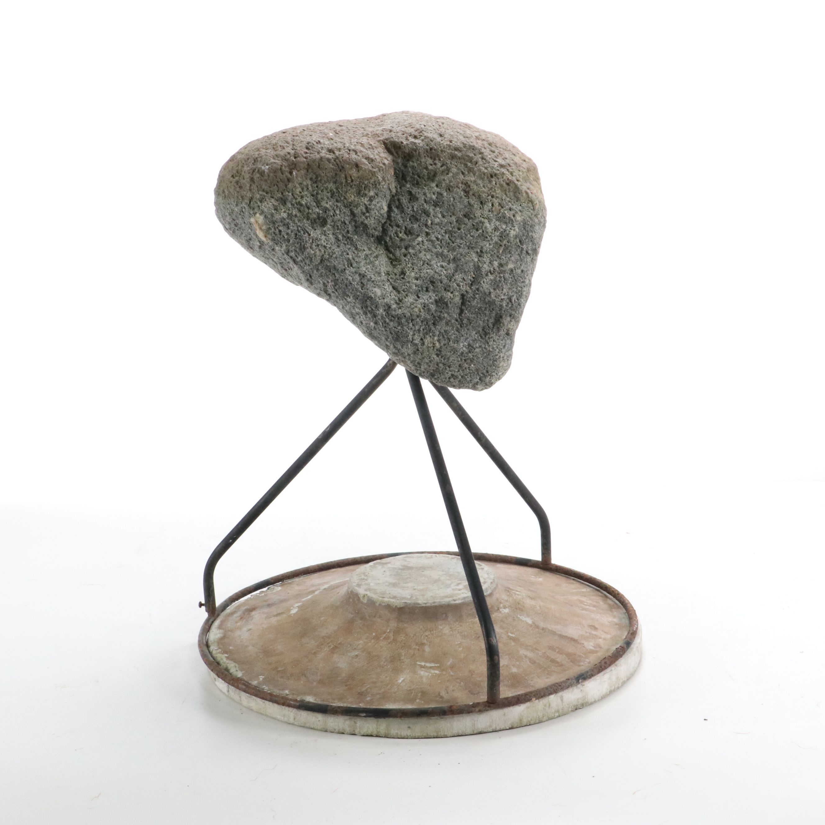 Sculptural Bird Bath with Brutalist Concrete Basin