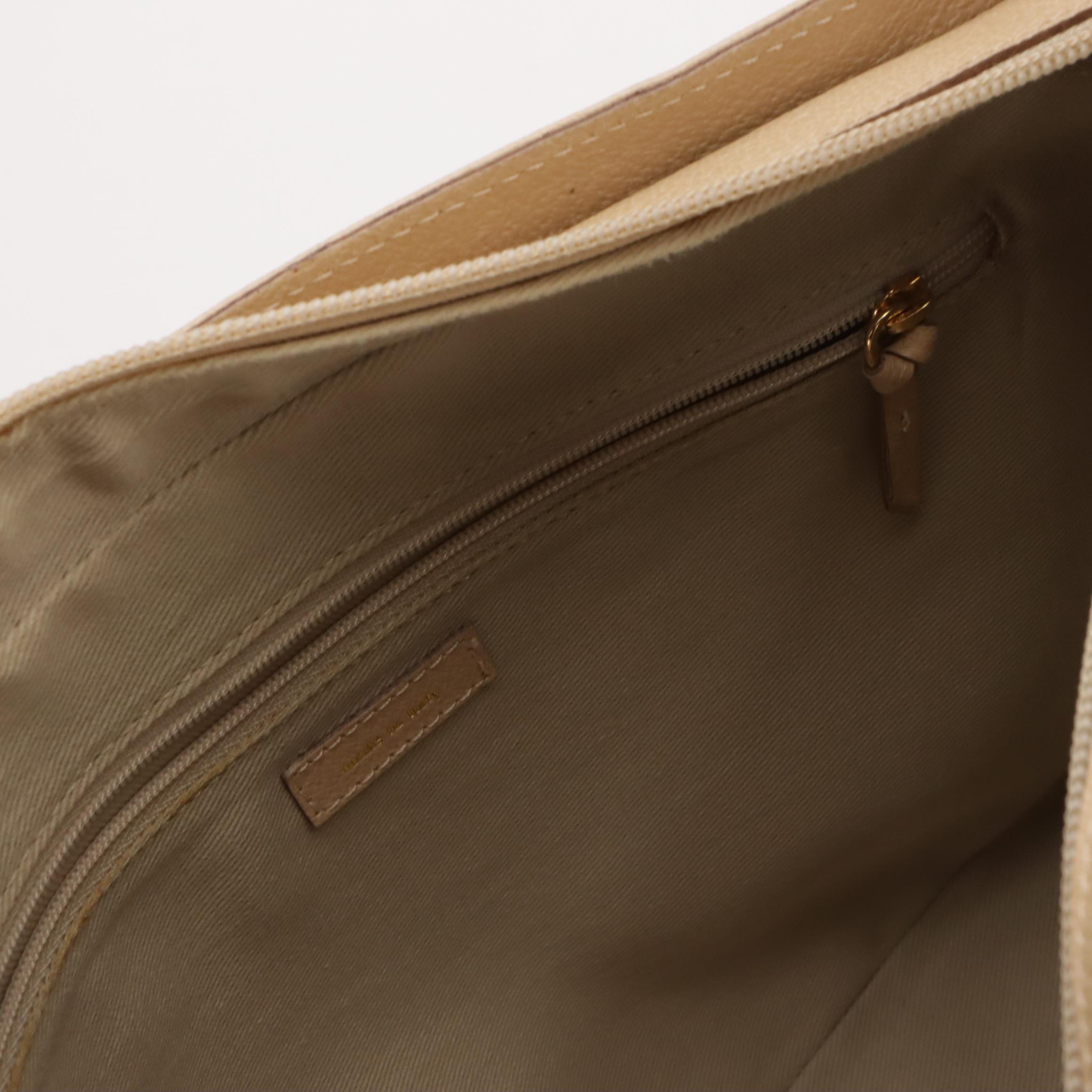 Kate Spade "Savona Paige" Slip Pocket Hobo Bag & Zippered Bag in Beige Leathers