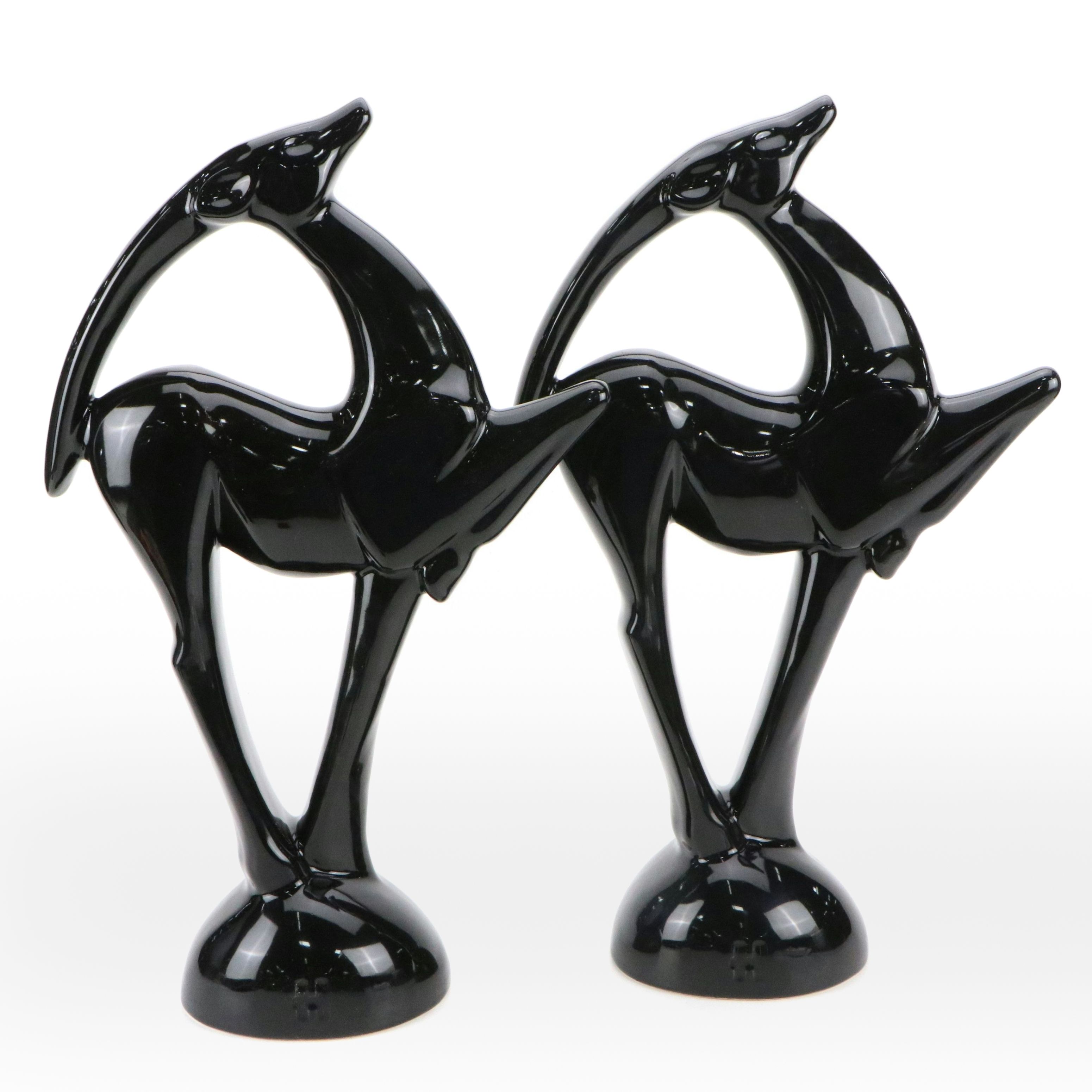Pair of Haeger Ceramic Gazelles, Mid-20th Century