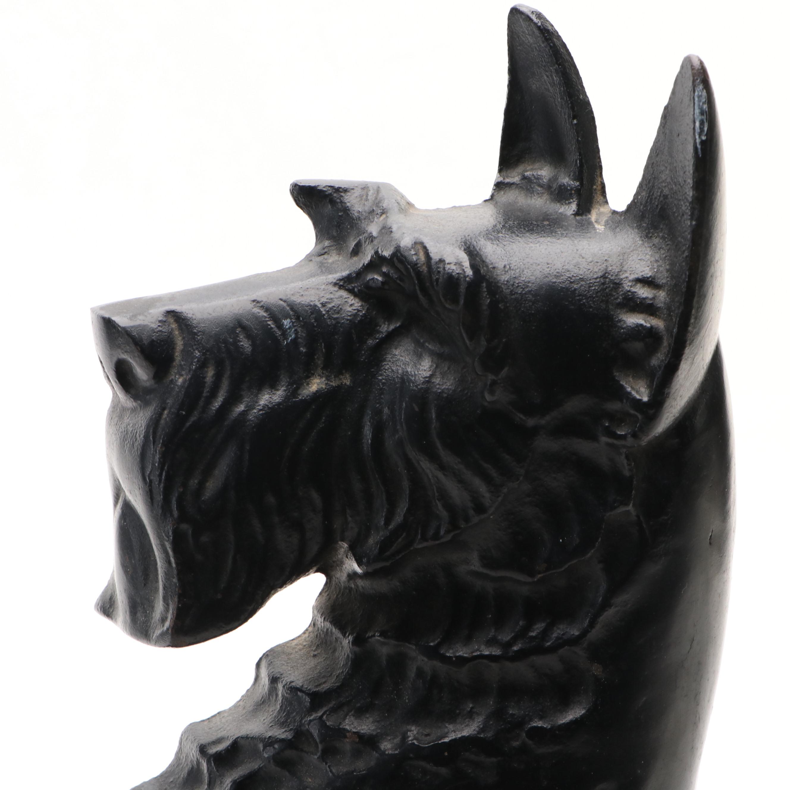 American Art Deco Style Scottie Dog Cast Iron Doorstop, Early to Mid-20th C.