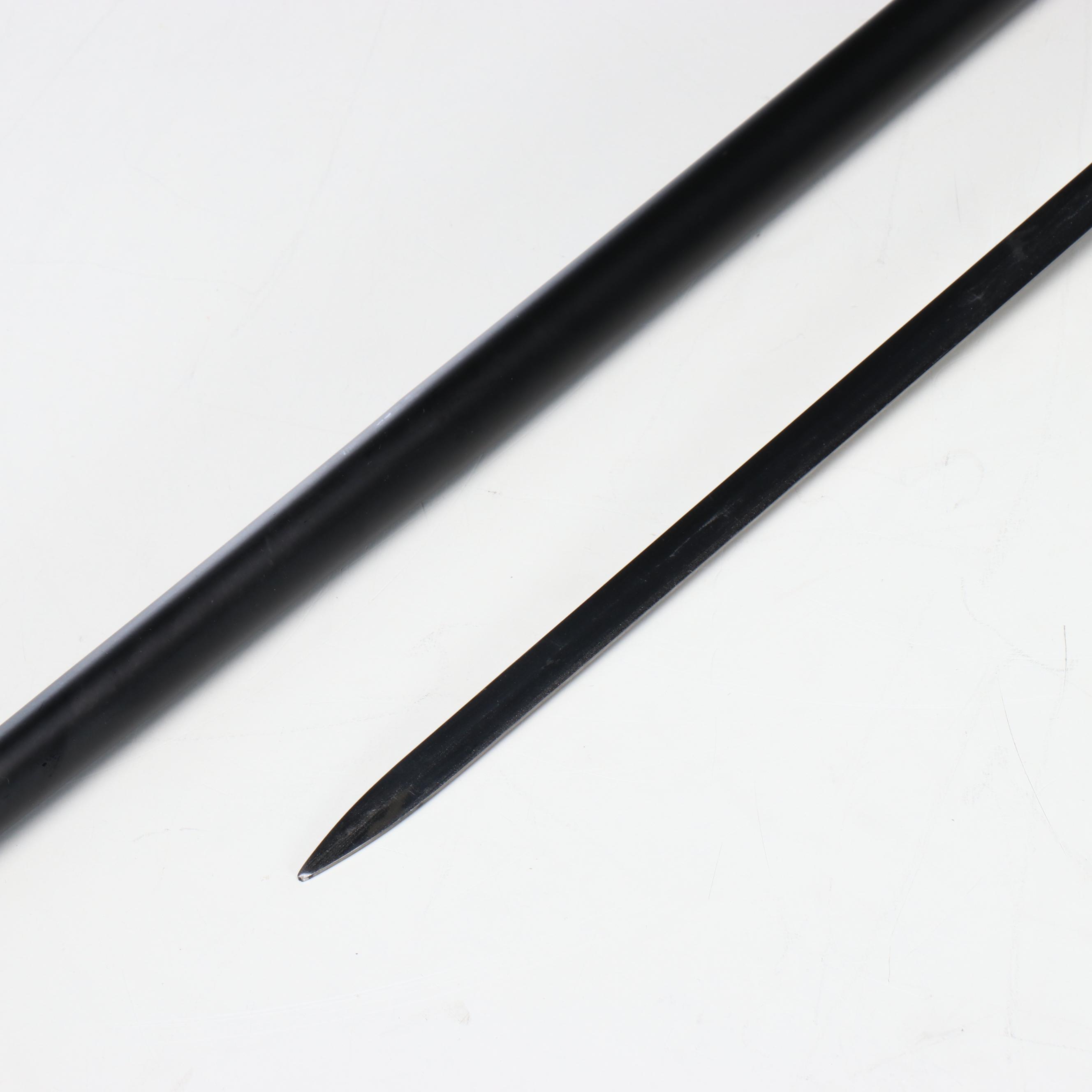 Gold Embossed Acanthus Leaf Handle Sword Cane