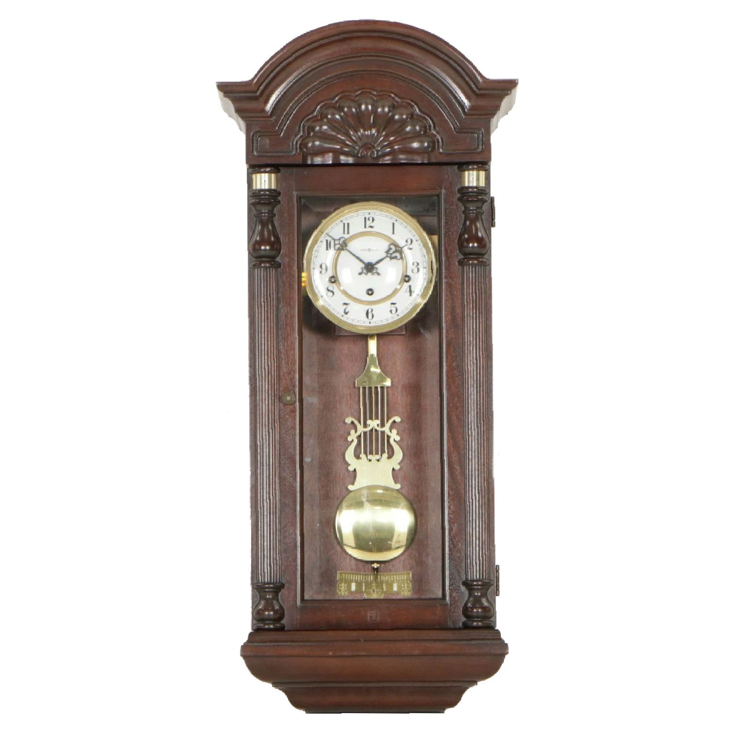 Howard Miller Mahogany Case Wall Clock, Late 20th Century