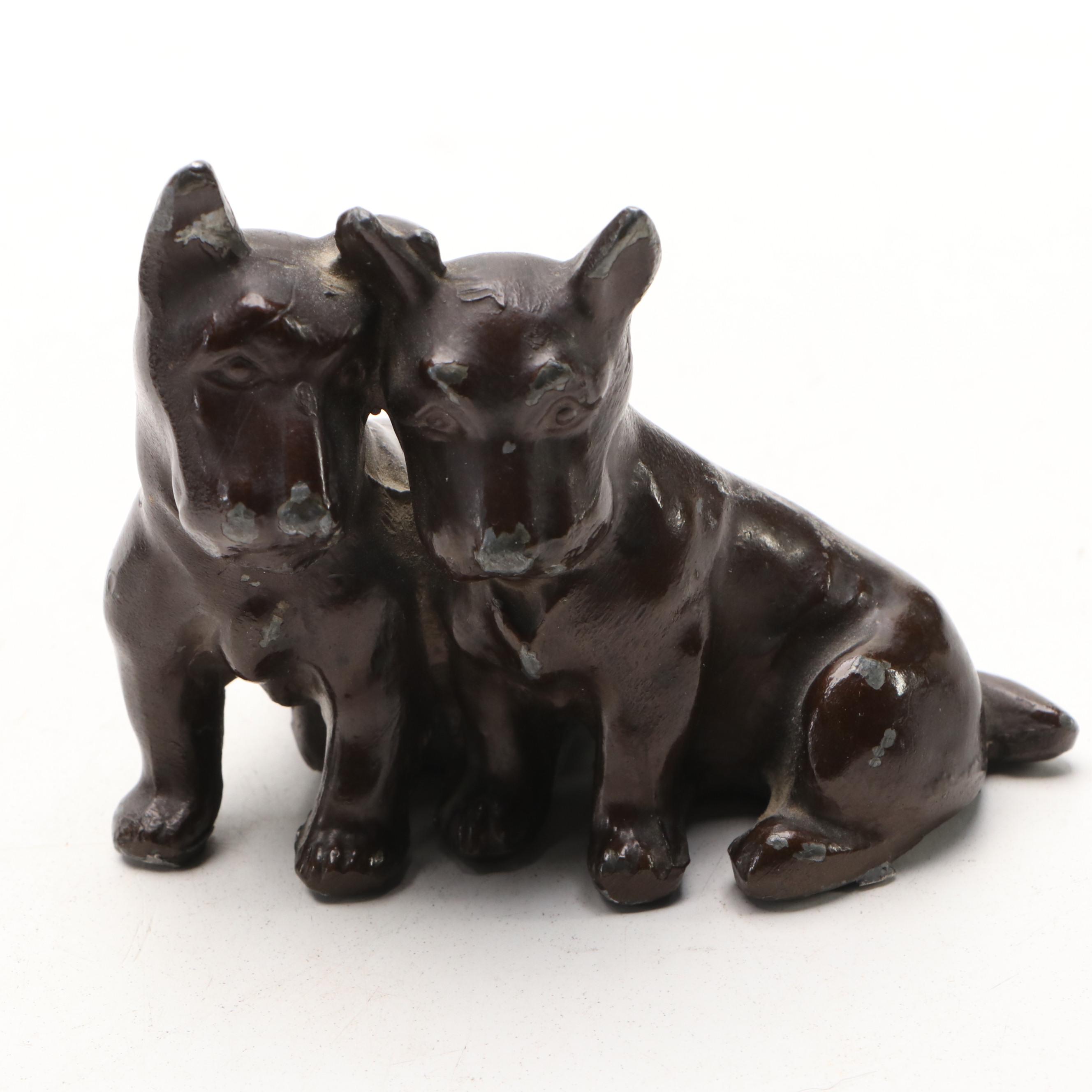 Art Deco Style Scottie Dog Figurine and Door Stop, 20th Century