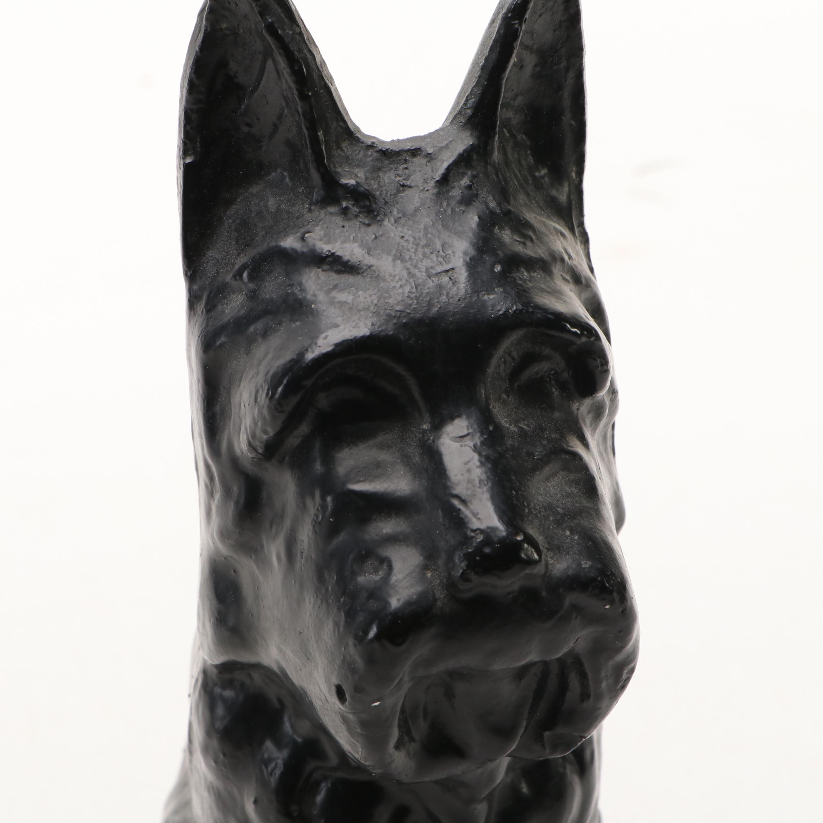 Art Deco Style Scottie Dog Figurine and Door Stop, 20th Century