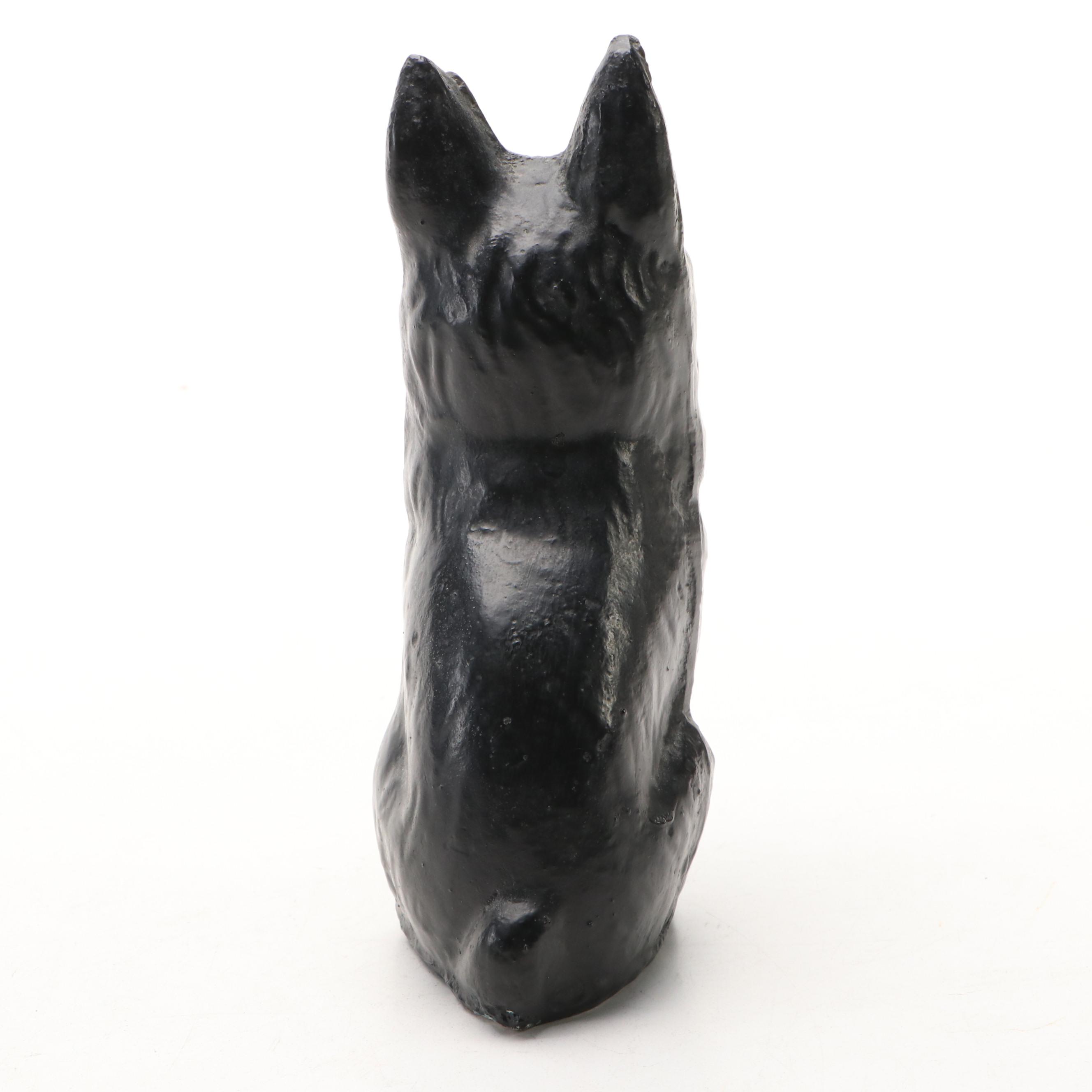 Art Deco Style Scottie Dog Figurine and Door Stop, 20th Century