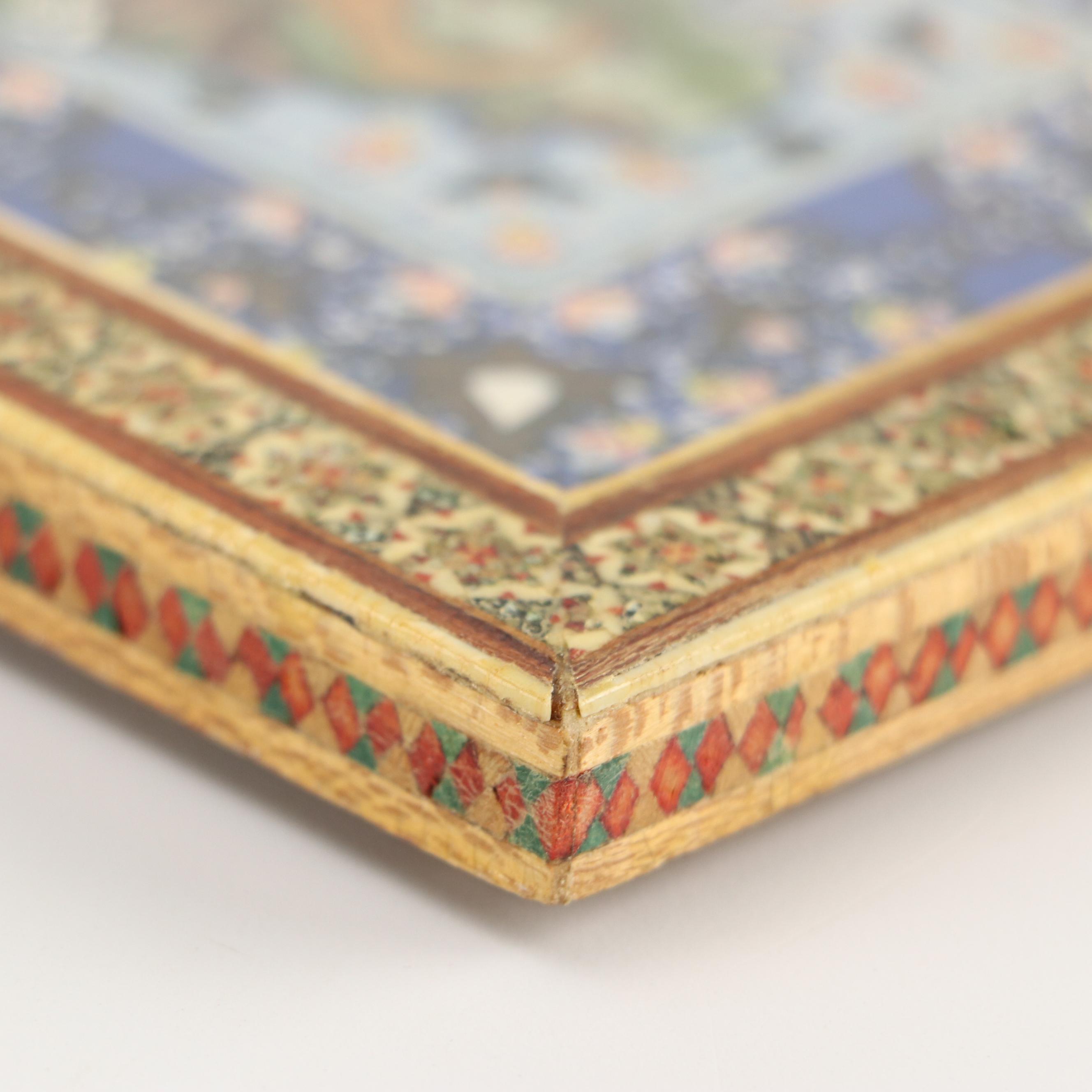 Hunting Scene Paintings in Khatam Wooden Frames