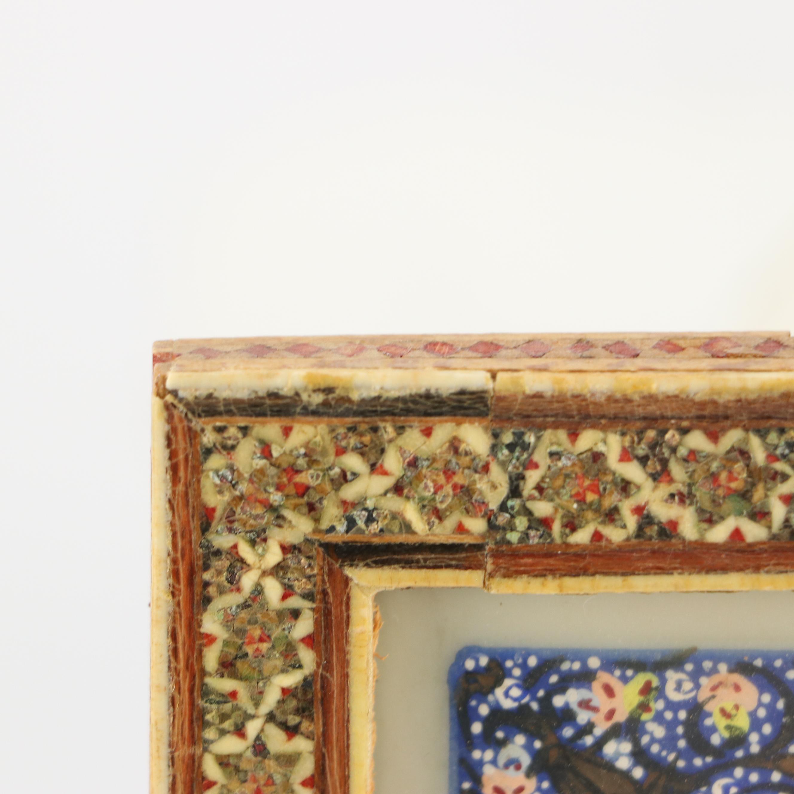 Hunting Scene Paintings in Khatam Wooden Frames