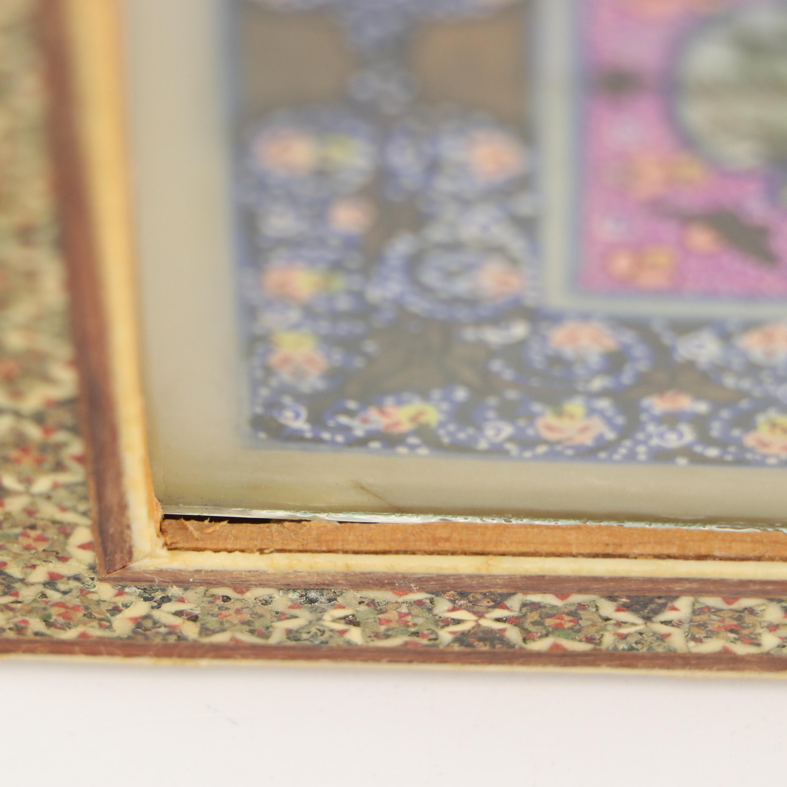 Hunting Scene Paintings in Khatam Wooden Frames