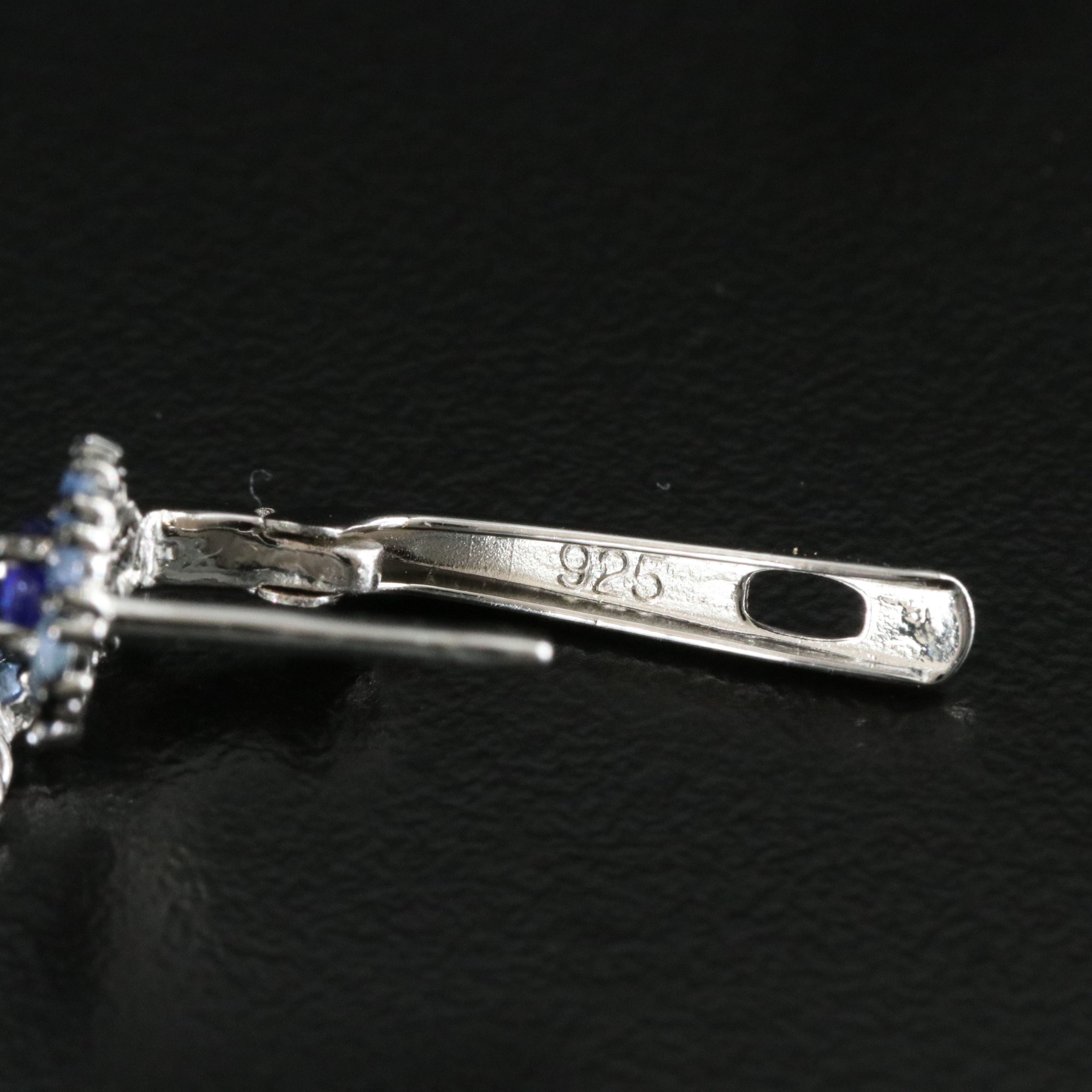 Sterling Filled Corundum and Sapphire Earrings