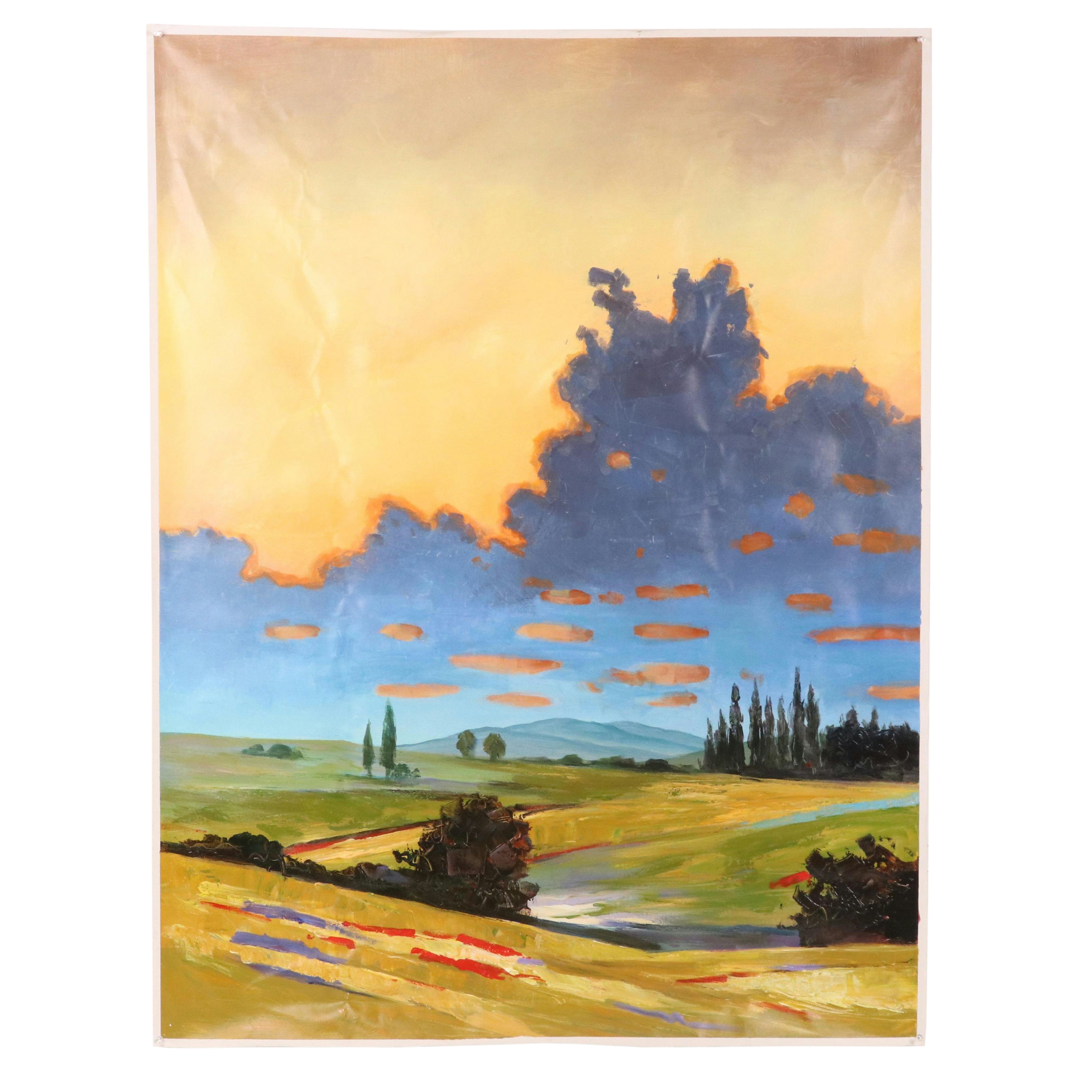Xie Stylized Landscape Oil Painting, 21st Century
