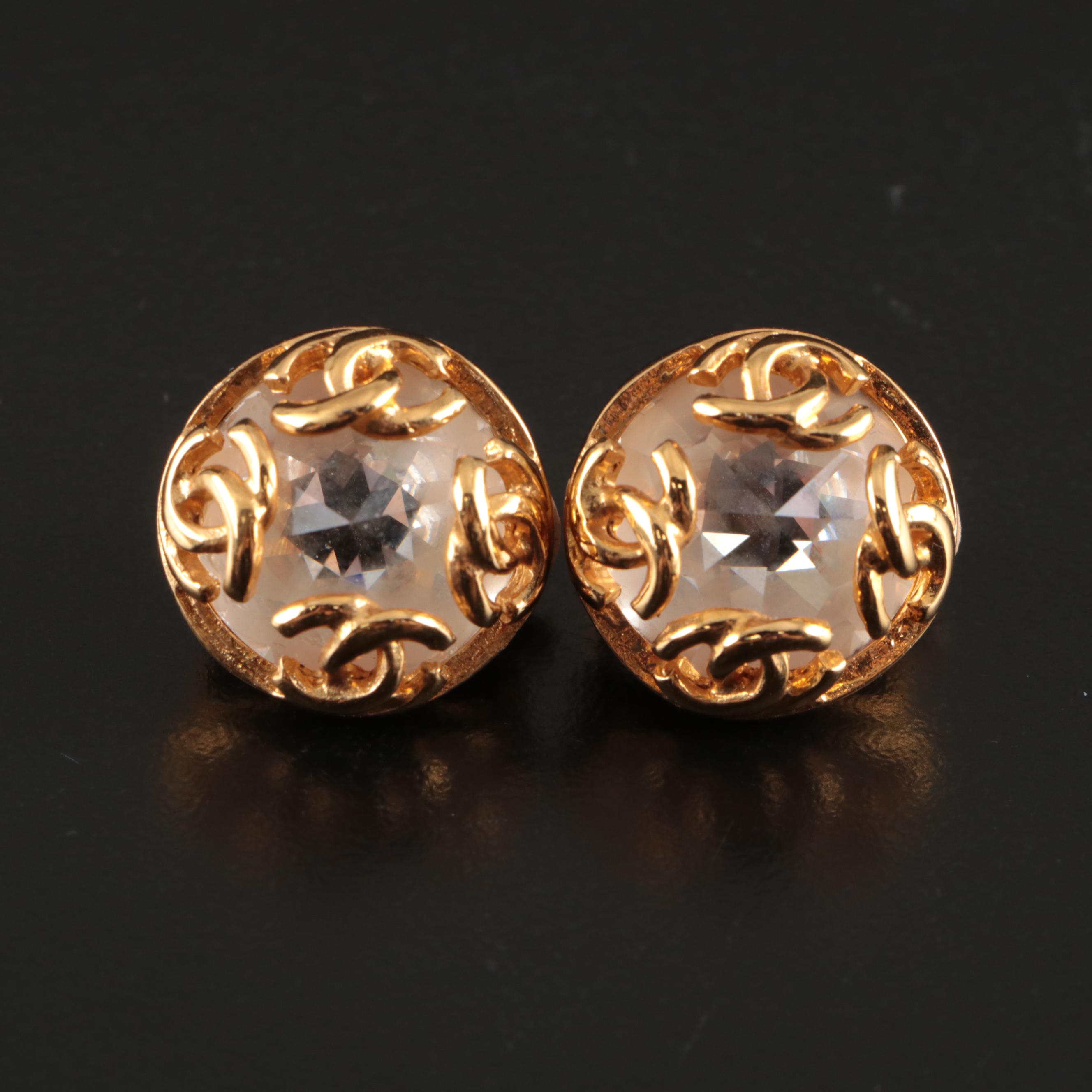 Chanel CC Crystal Earrings