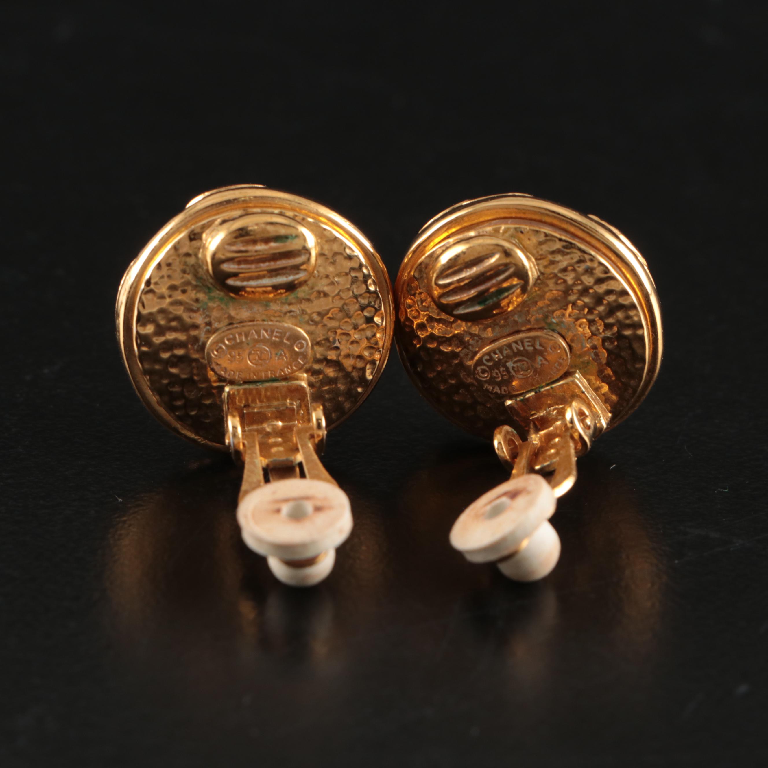 Chanel CC Crystal Earrings