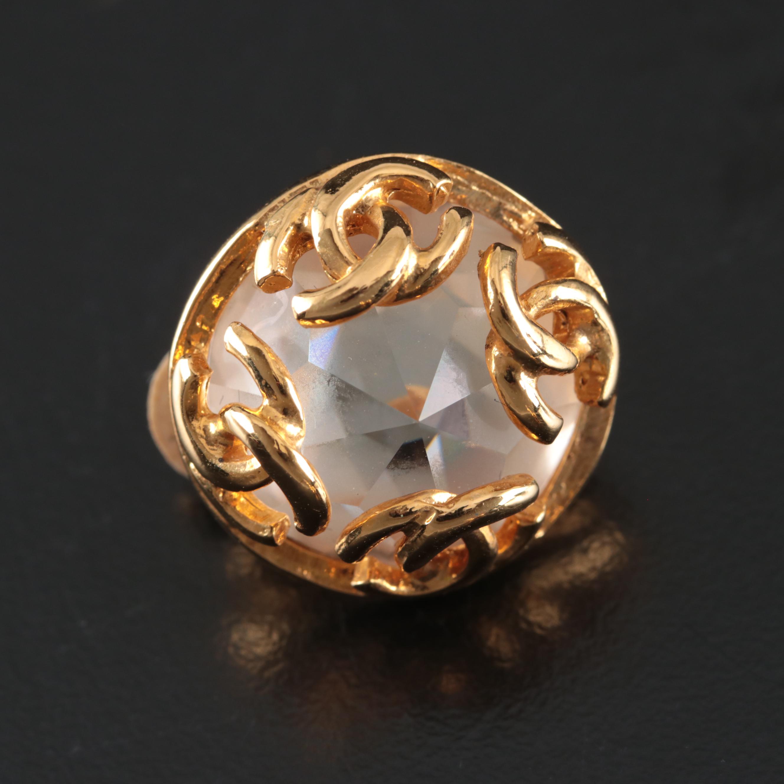 Chanel CC Crystal Earrings