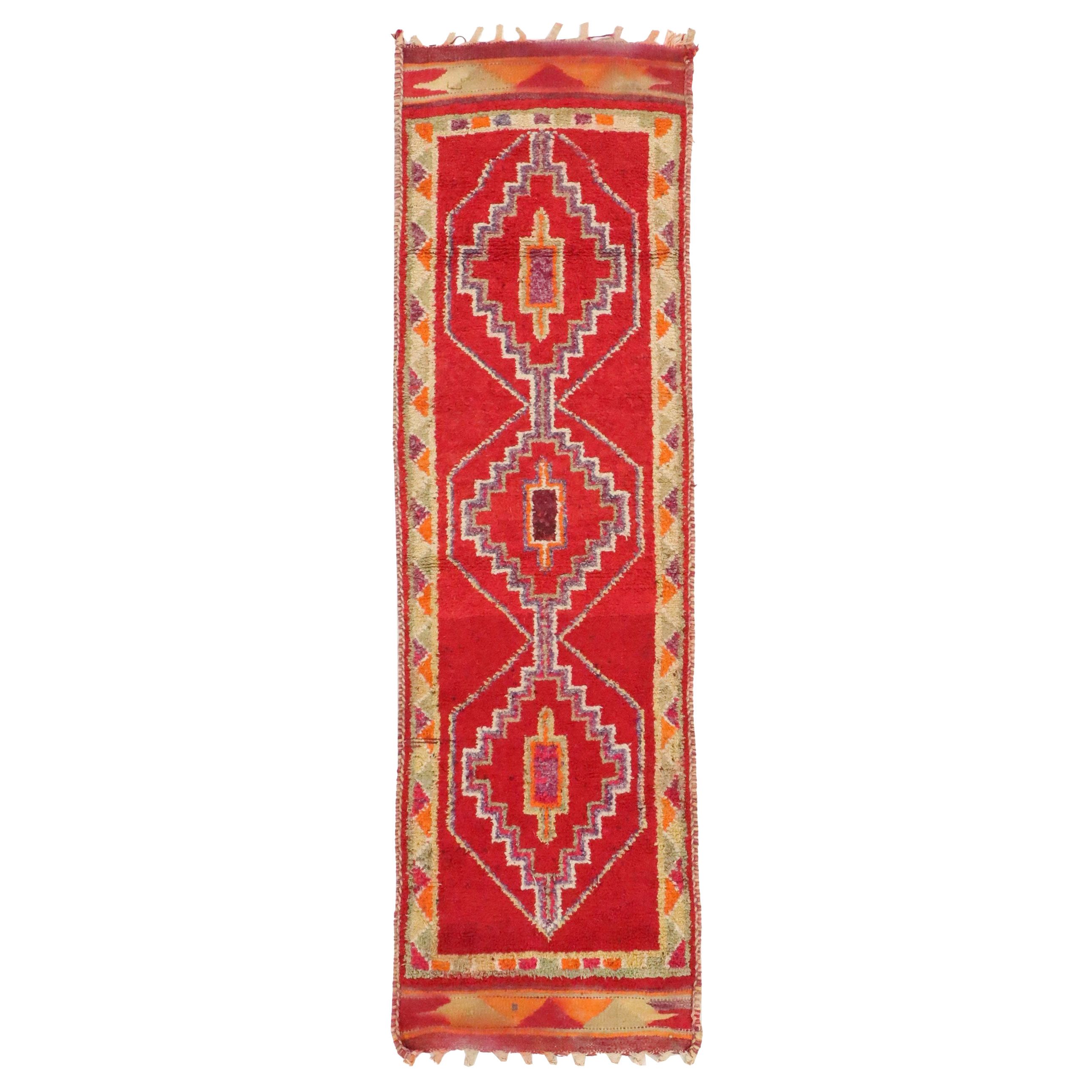 2'11 x 10' Hand-Knotted Moroccan Berber Carpet Runner