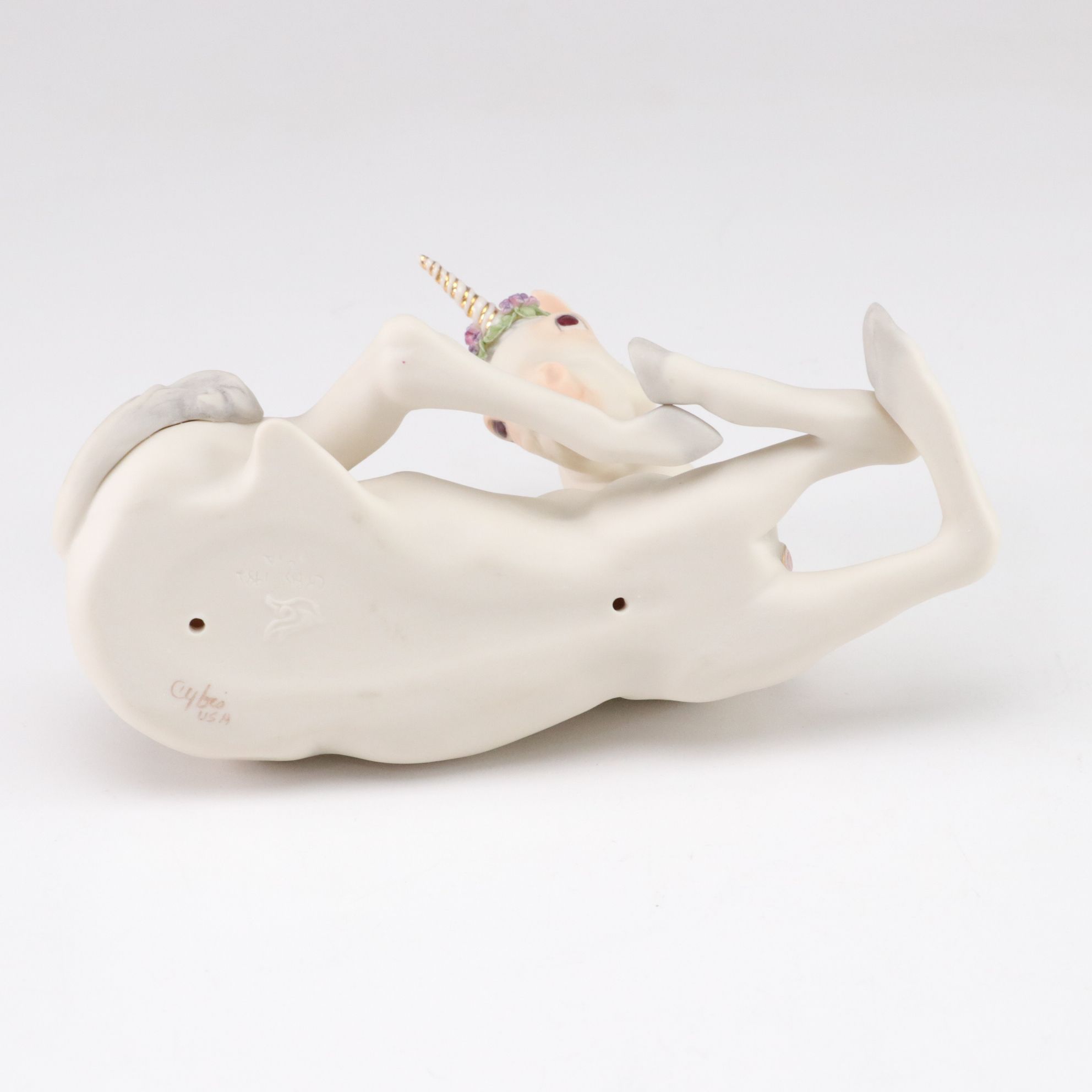 Cybis "Sir Bailey" and "Lord Bentley" Porcelain Unicorn Figurines